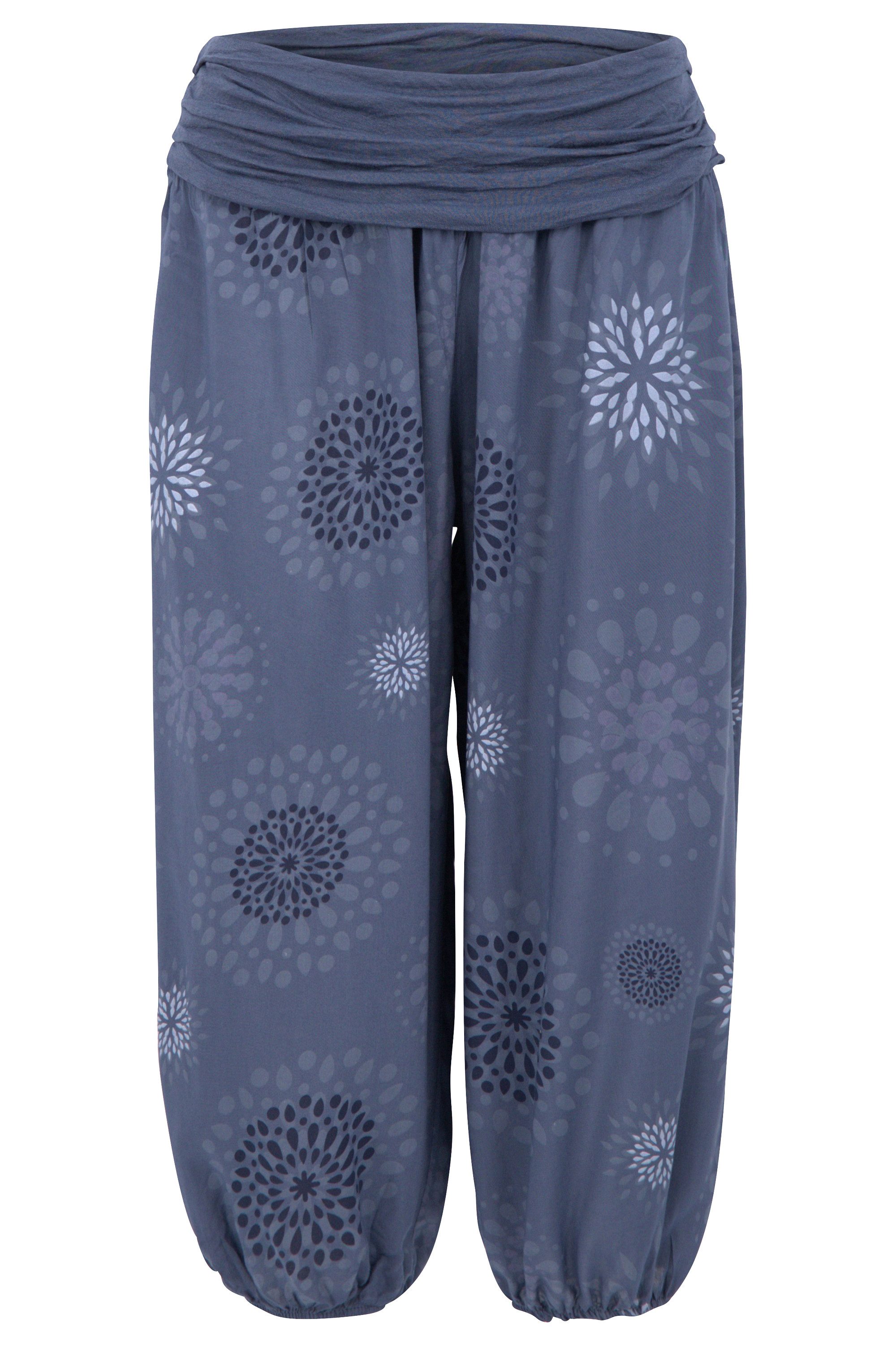 malito more than fashion Haremshose malito Damen Capri Hose mit Print, Haremshose zum Tanzen, Pumphose kurze Pluderhose in modischen Farben Einheitsgröße