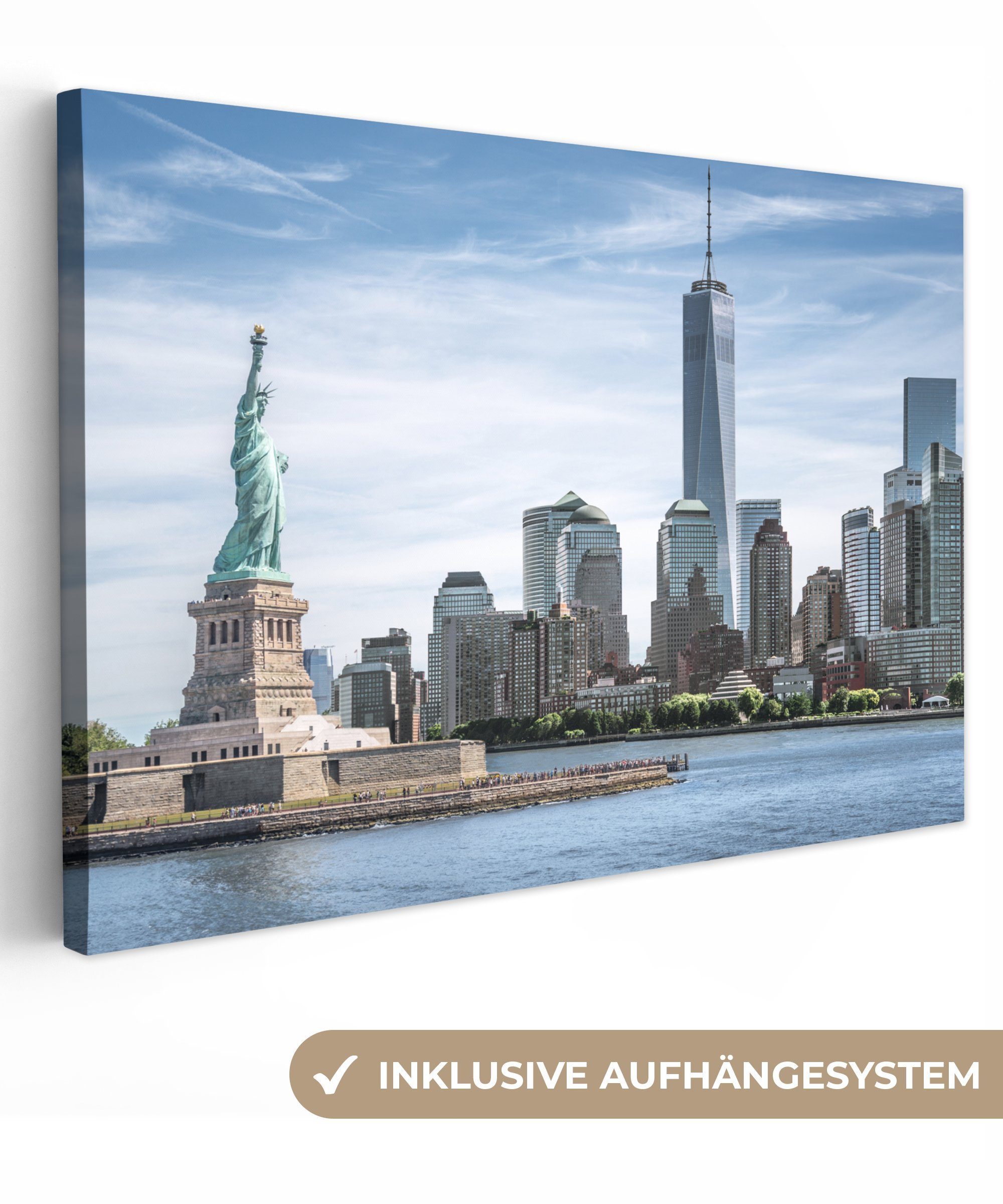 OneMillionCanvasses® Leinwandbild New York - Freiheitsstatue - Wasser, Foto günstig online kaufen
