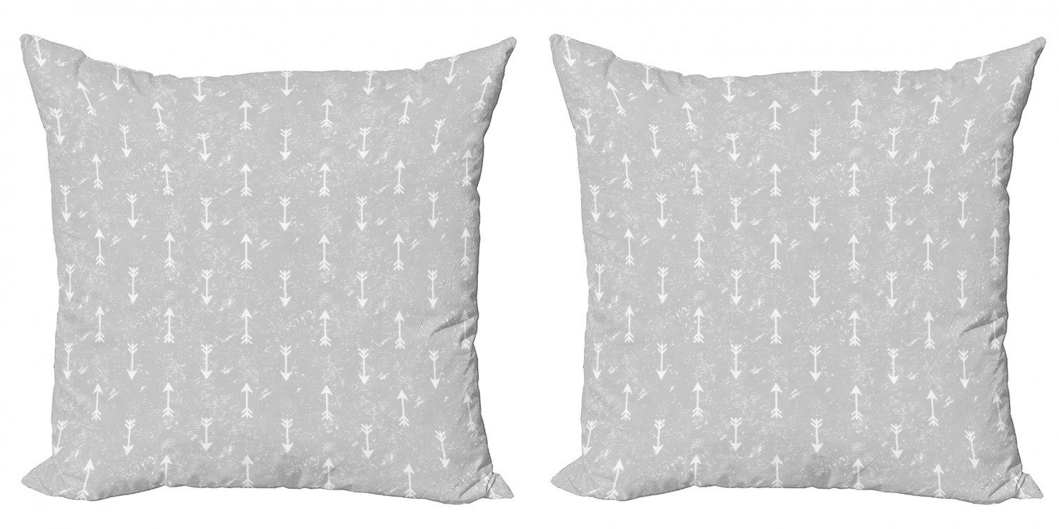 Kissenbezüge Modern Accent Doppelseitiger Digitaldruck, Abakuhaus (2 Stück), grau Pfeil Grau und Schmutz-Art-Motiv
