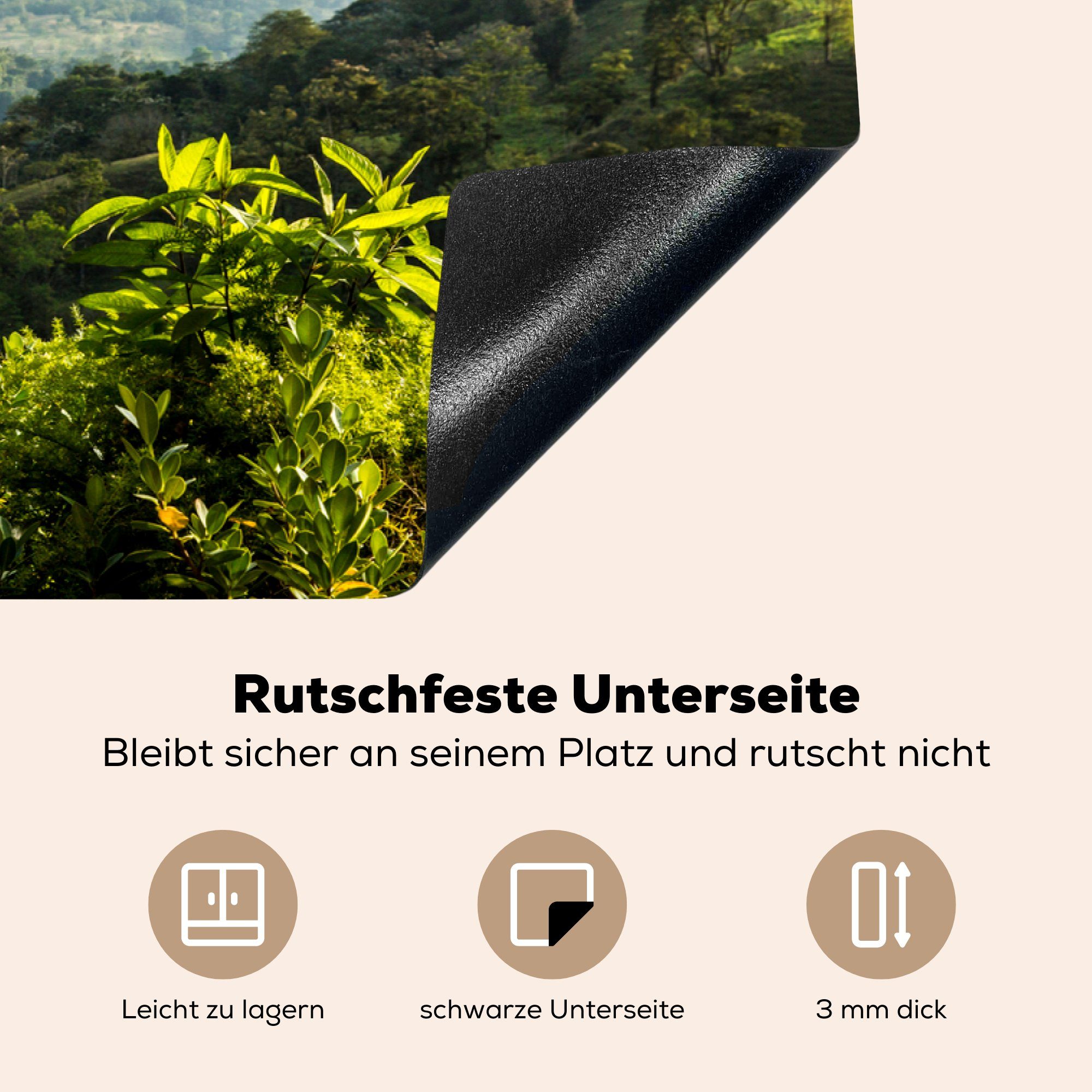 MuchoWow Herdblende-/Abdeckplatte die Costa Vulkan Schutz Arenal mit tlg), cm, den in Vinyl, (1 Induktionskochfeld für Ceranfeldabdeckung Rica, 81x52 auf Landschaft küche, Blick