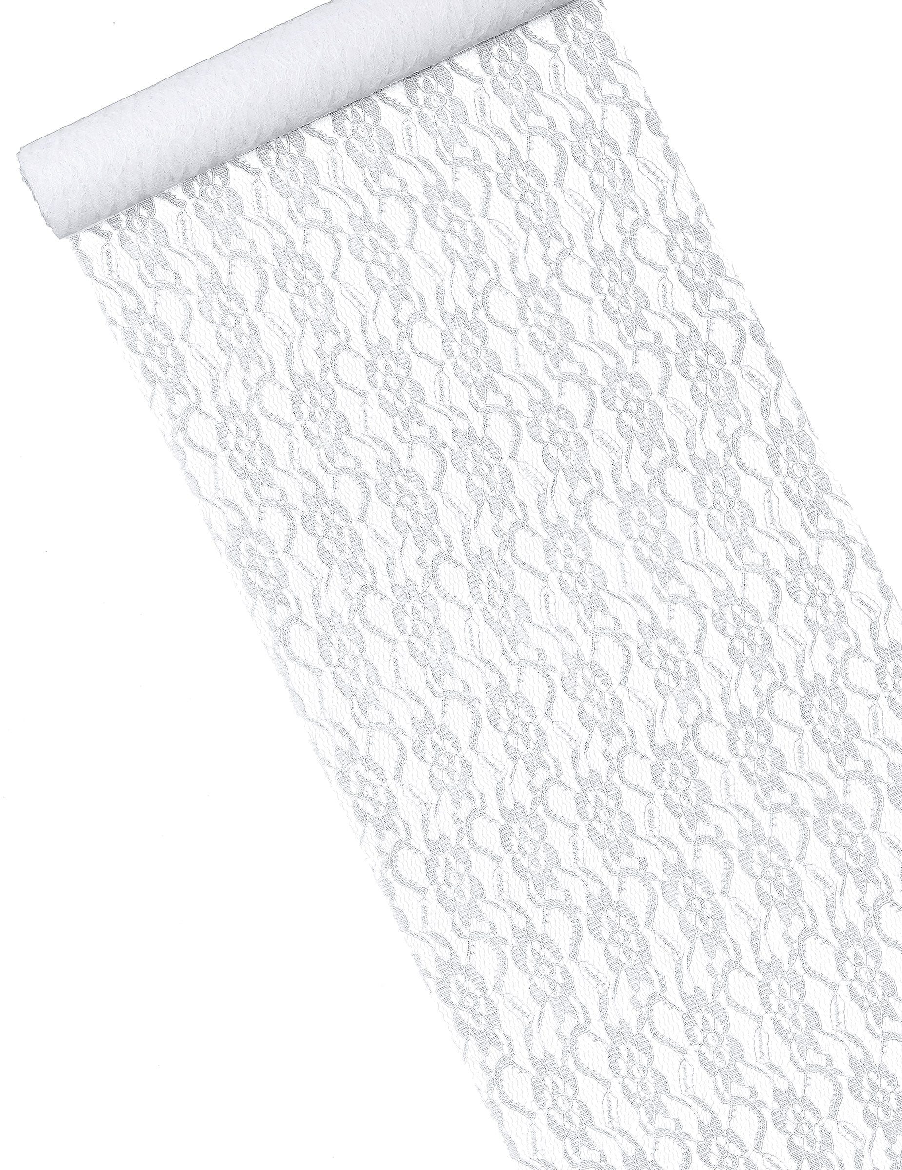 Kostüm Tischläufer Spitze Weiß 30 cm x 5 m