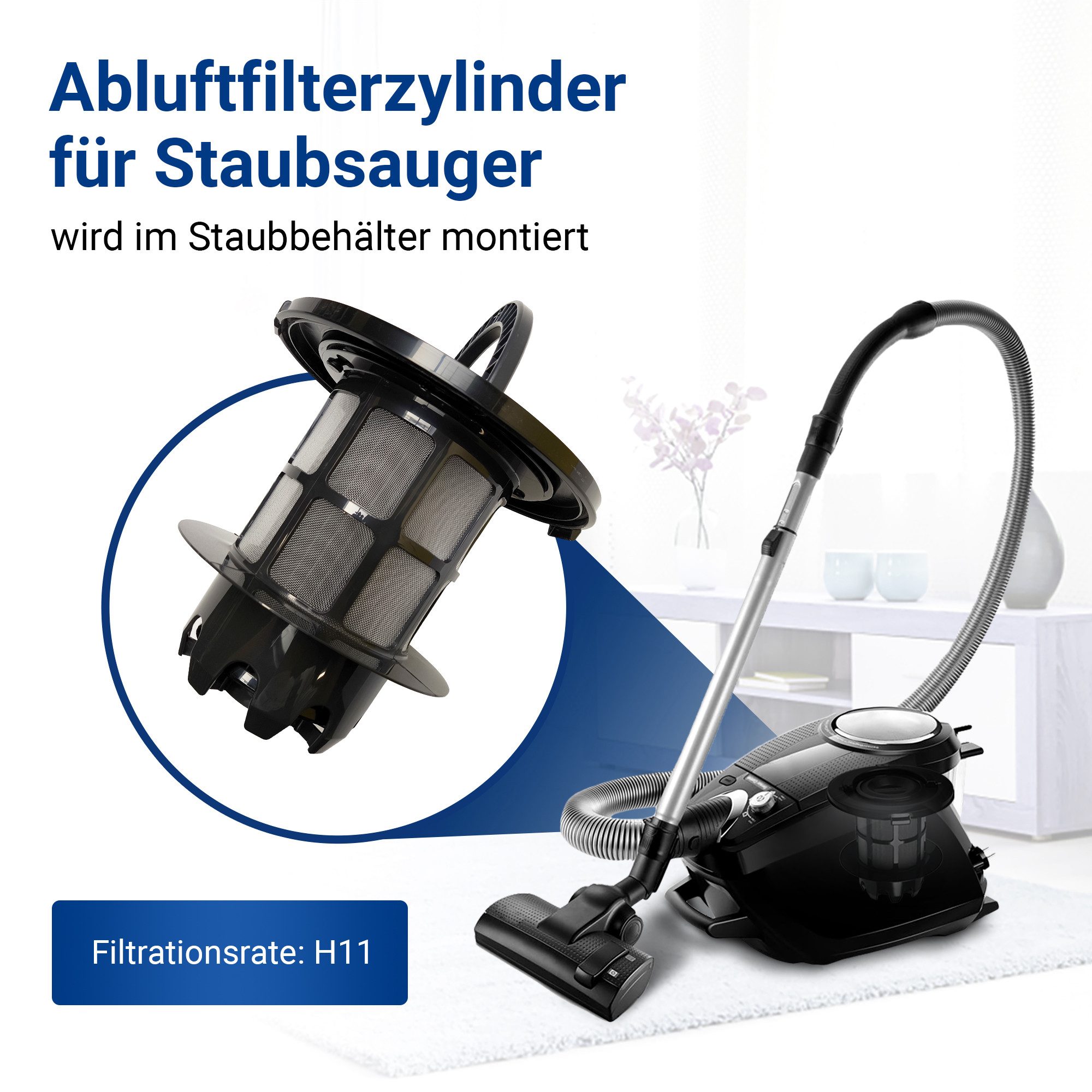 BOSCH Abluftfilter Abluftfilterzylinder 00708278, Zubehör für Staubsauger, Lamellenfilter 205mmØ