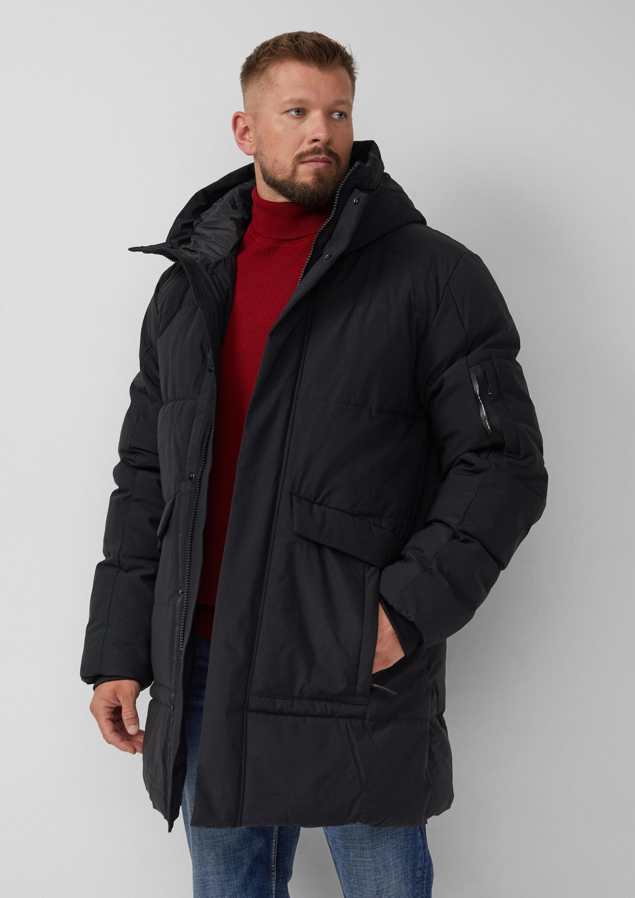 s.Oliver Parka Outdoor-Jacke Wasserabweisender Puffer-Parka mit Kapuze und sportiven Details