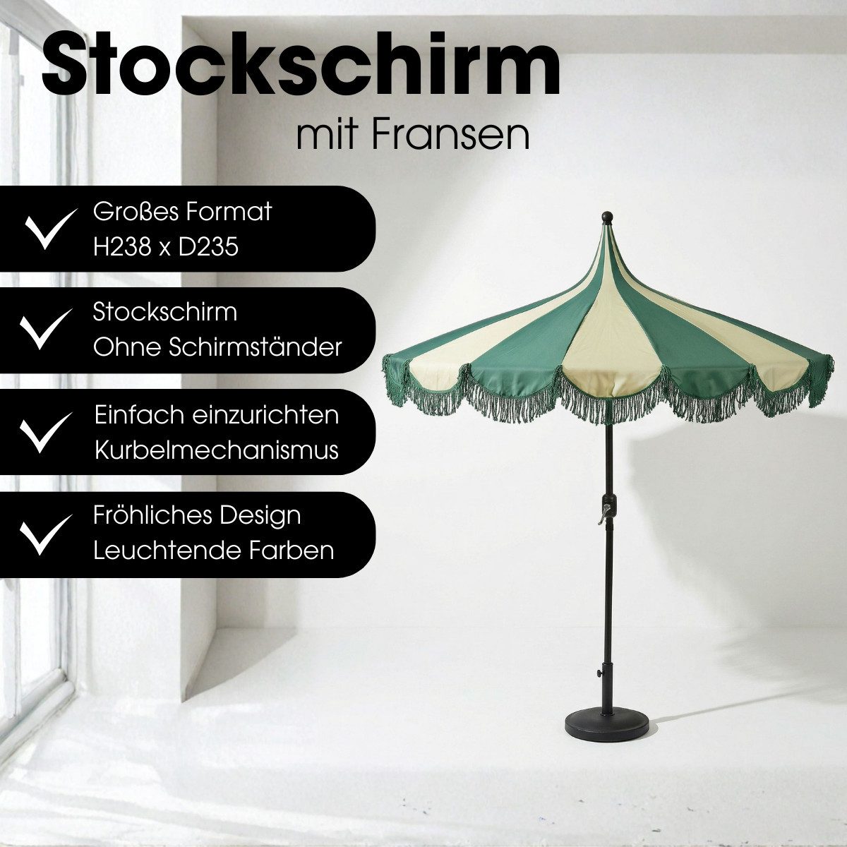 Mica Decorations Sonnenschirm Mica Decorations Kim Sonnenschirm mit Tasche 238xØ235 cm – Bild 2 von 5