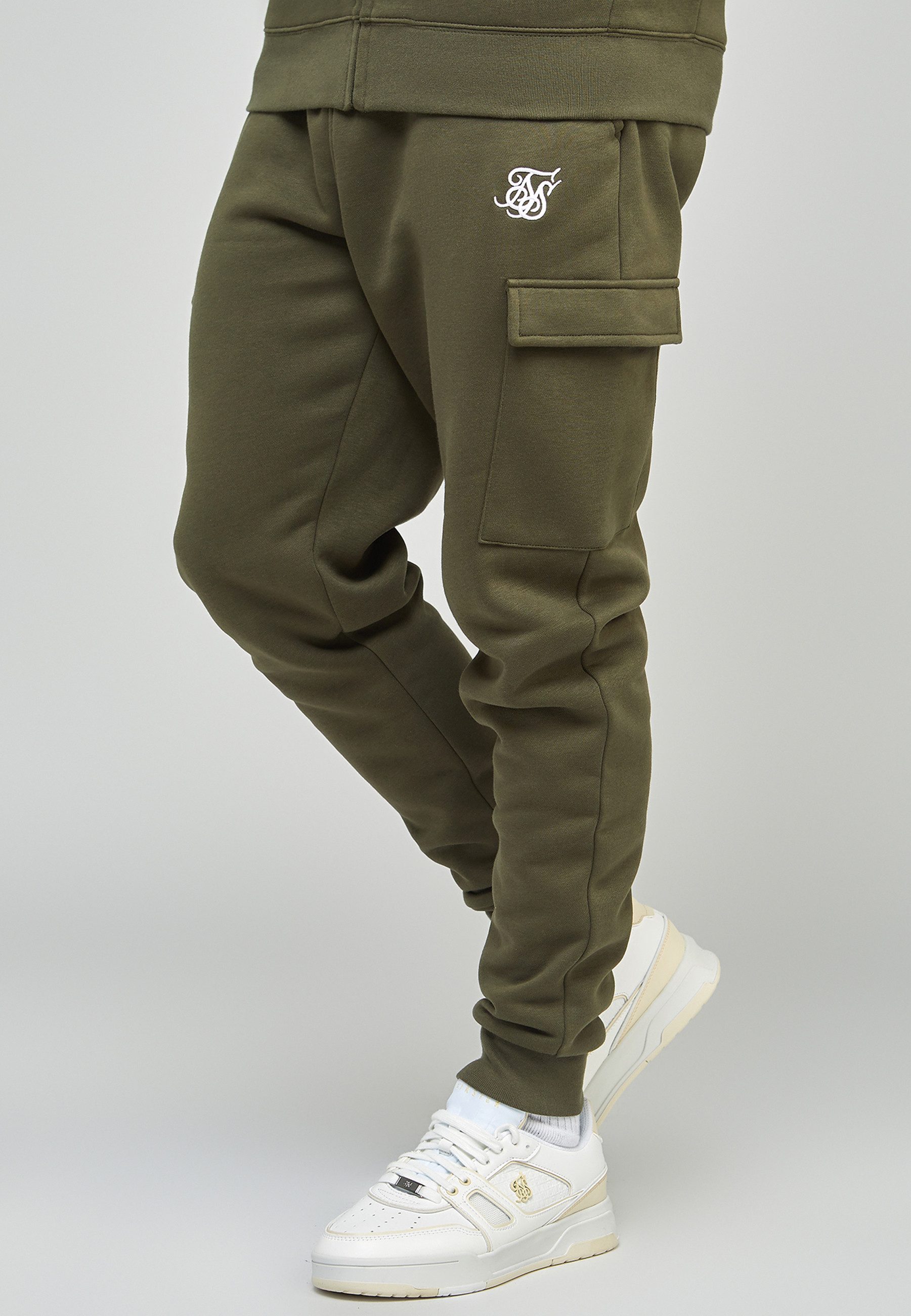Siksilk Jogger Pants SikSilk Herren Khaki Essential Cargo Jogginghose günstig online kaufen