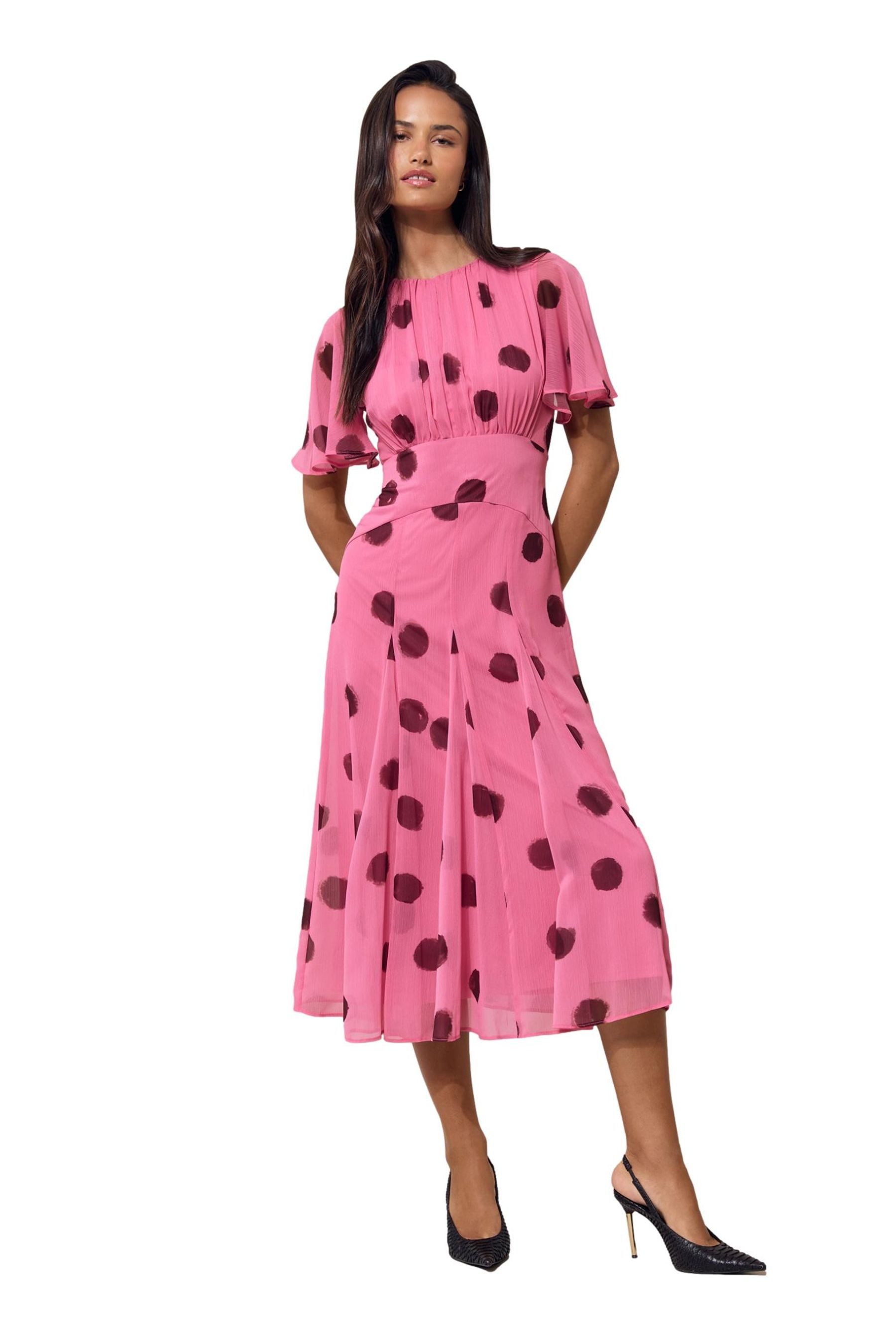 LIPSY Midikleid Lipsy Langärmeliges, getupftes Midikleid (1-tlg)