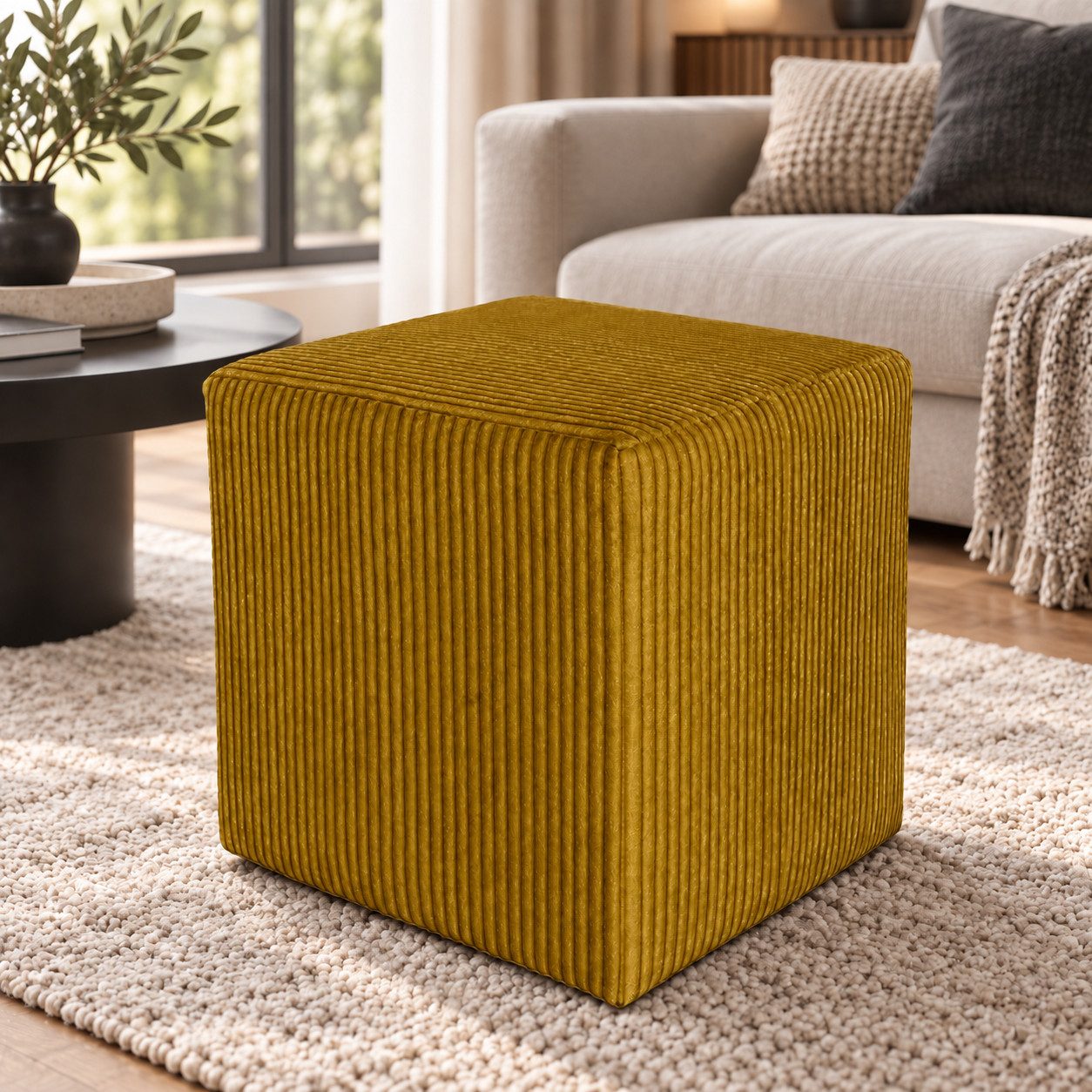 Best for Home Sitzwürfel Pouf Hocker – Samt, Fußhocker & Sitzpuff (Sitzwürfel / Pouf Hocker, 1 St., 1x Sitzwürfel / Pouf Hocker), multifunktional, Dekoelement, kompakt, weich gepolstert