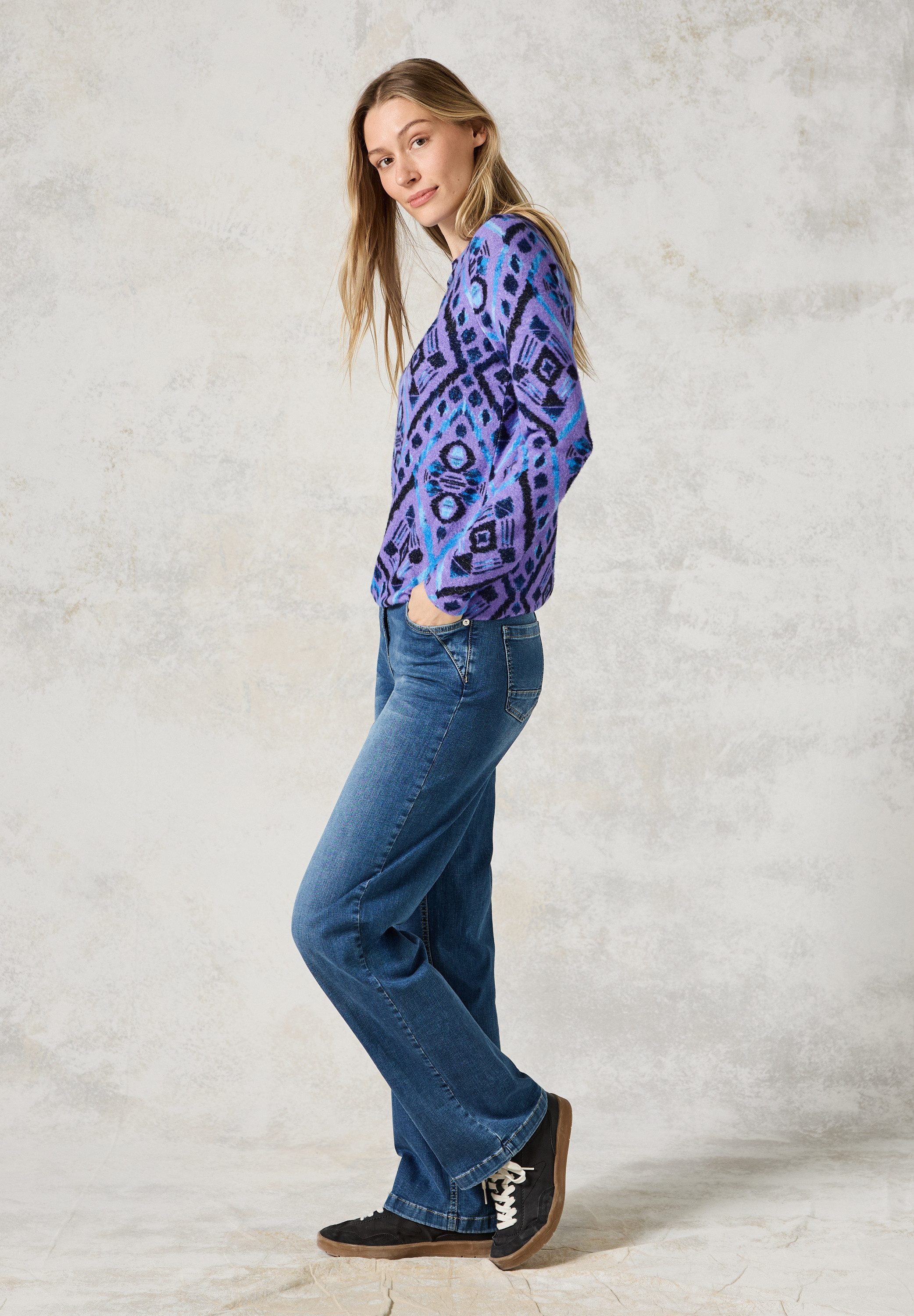 CECIL Langarmshirt mit U-Boot-Ausschnitt