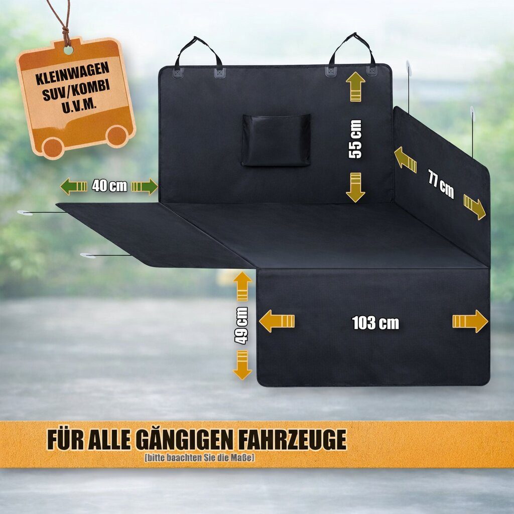 BigDean Tier-Kofferraumschutzdecke Hund mit Seiten- und Ladekantenschutz Universal, Besonders pflegeleicht, einfach abwischbar