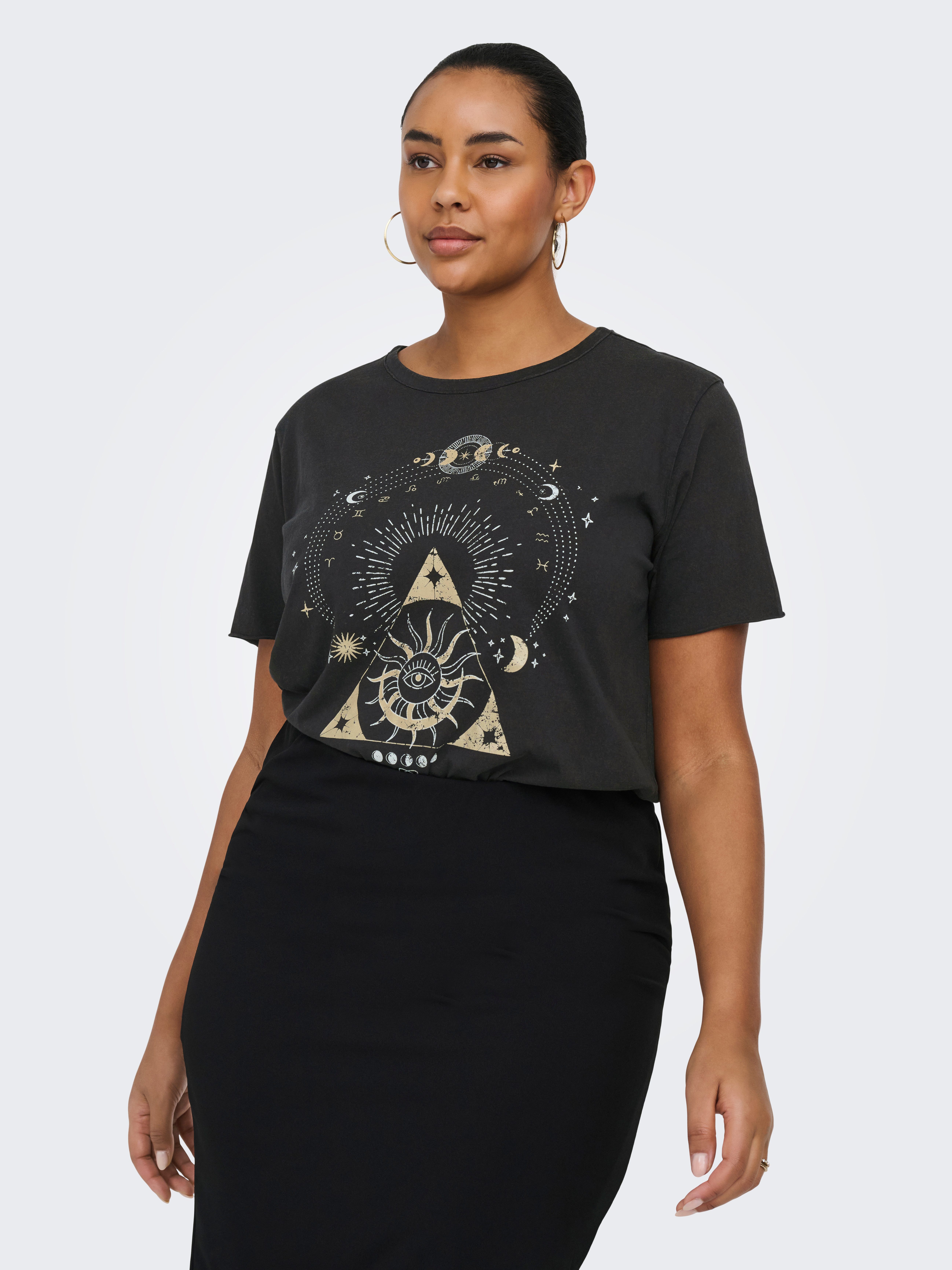 ONLY CARMAKOMA T-Shirt CARLUCY LIFE REG S/S TOP JRS NOOS Baumwolle, regular fit