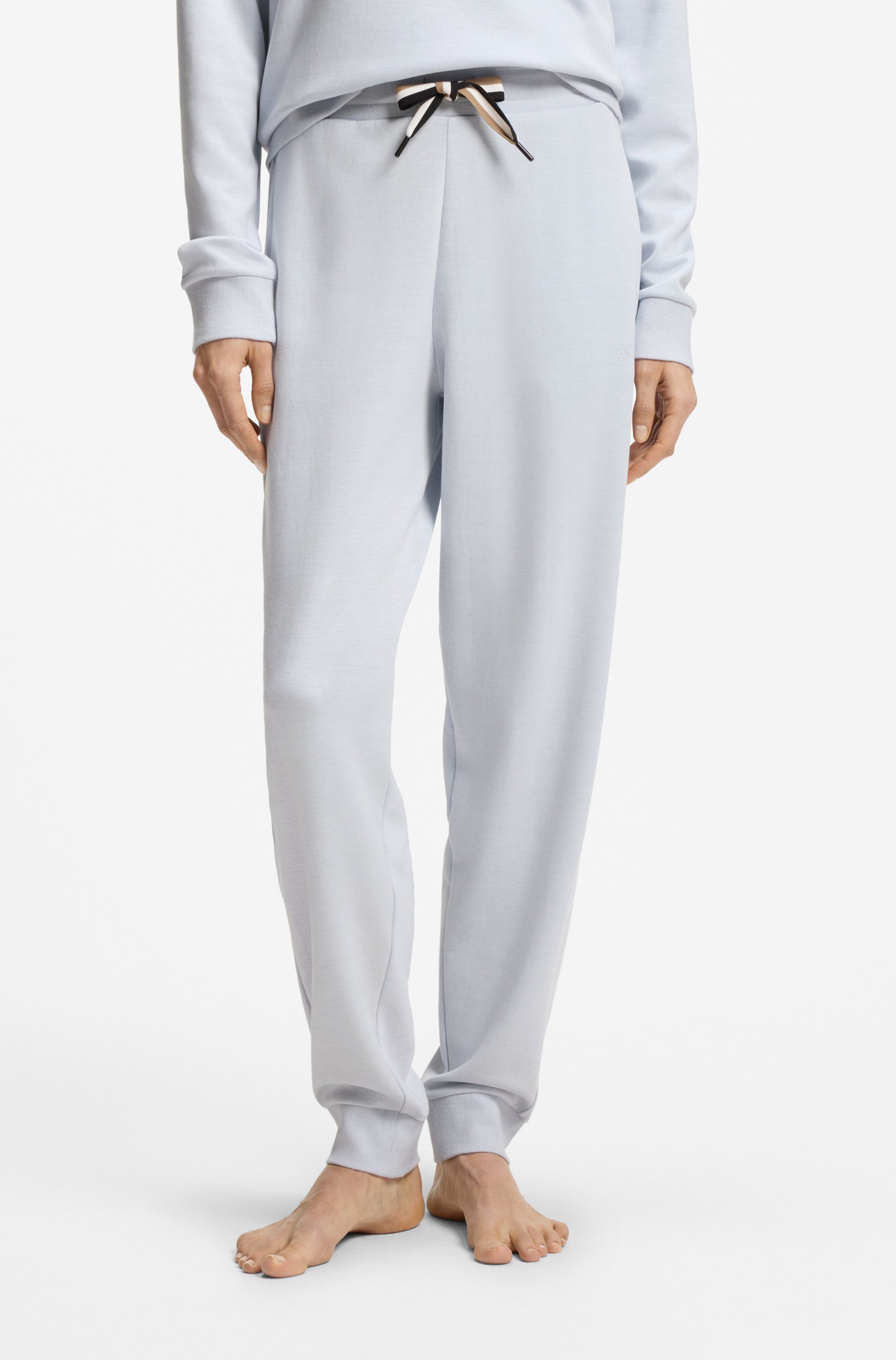 BOSS Relaxhose CP Stripe_Pants Cuff mit kontrastfarbener Kordel