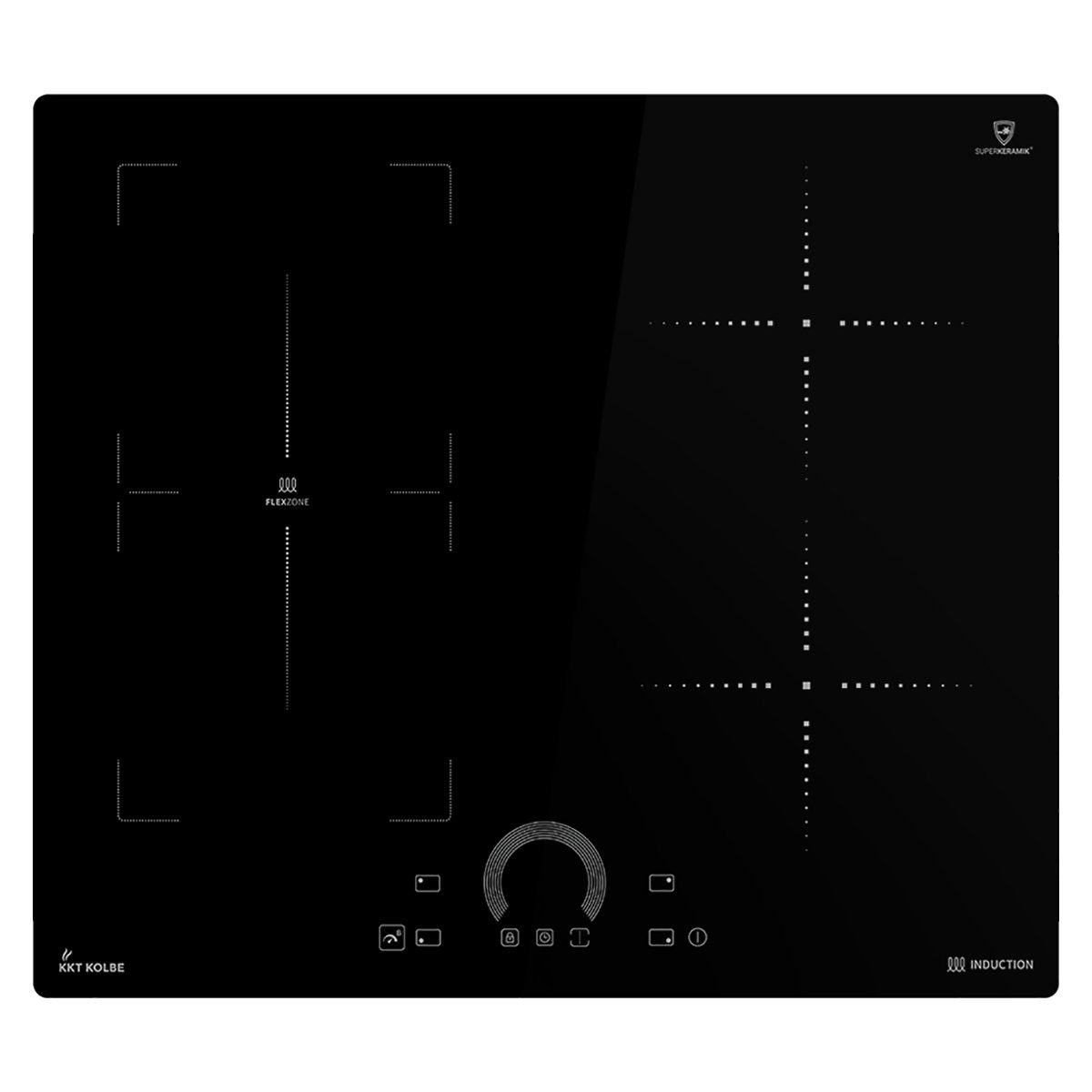 KKT KOLBE Induktions-Kochfeld IH85901FZ, 60cm / Autark / 9 Stufen / 4 Zonen / Flex-Zone / Touch / Booster / LED