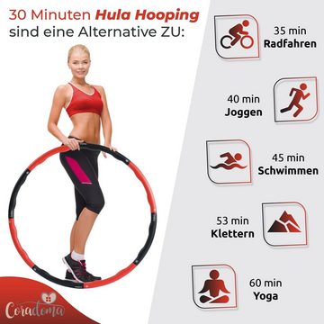 Coradoma Hula-Hoop-Reifen Hula Hoop Reifen Erwachsene 1,2kg Fitnessreifen zum Abnehmen (8-tlg)