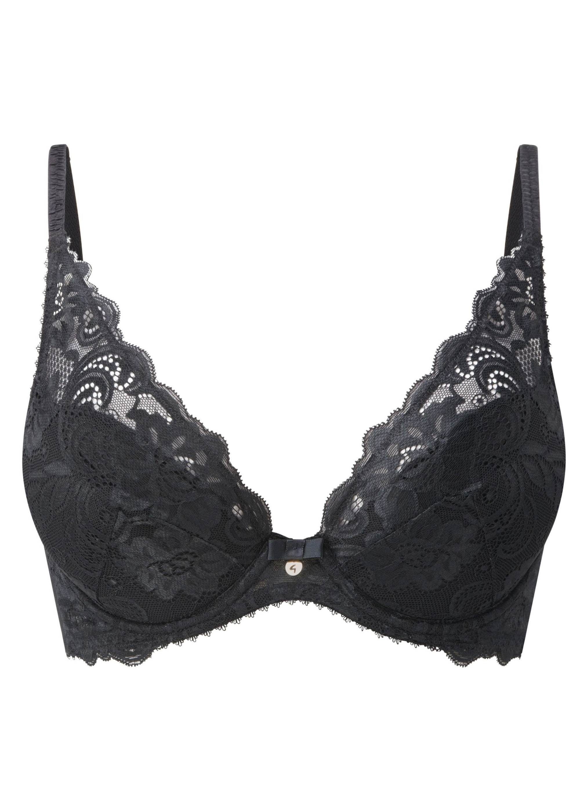 Gossard Dekolleté-BH Gypsy Tiefer "V" Push-Up BH Black (V-Push-Up BH, glatte Spitze)