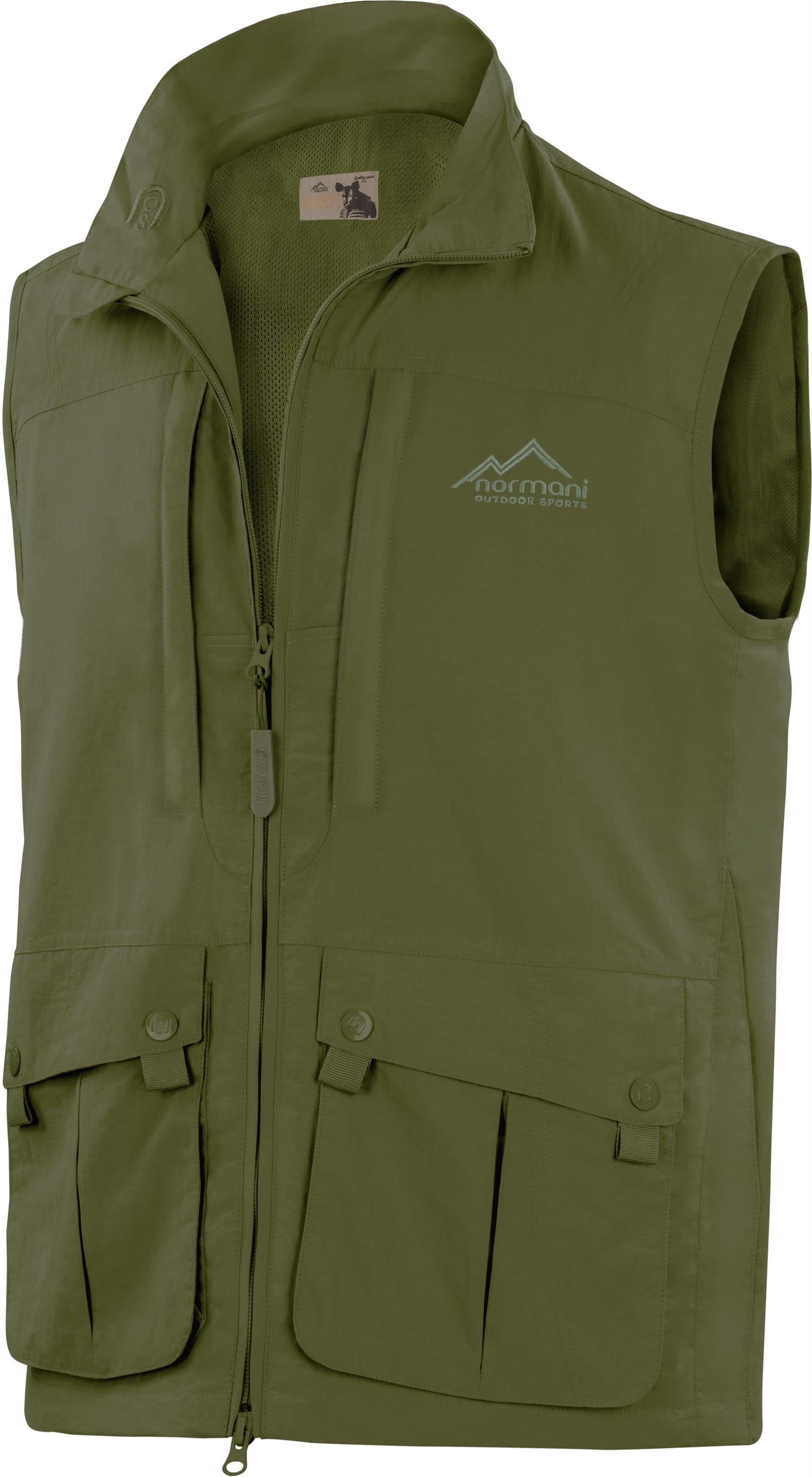 normani Funktionsweste Outdoor Weste Okapi Outdoorweste Sommerweste Angelweste Jagdweste mit Sonnenschutzmaterial