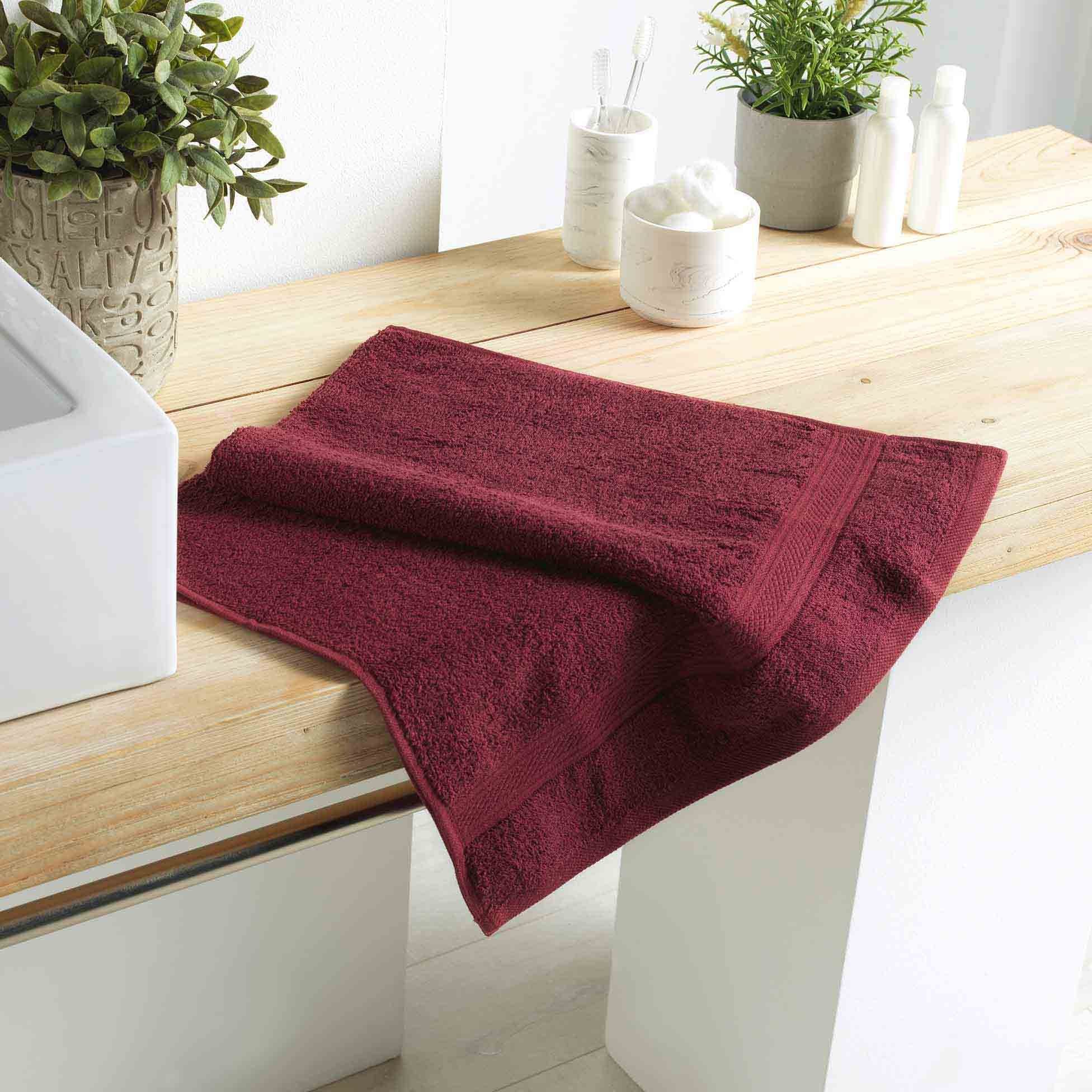 Handtuch Handtuch Handtücher Bordeaux Frottee 50x90cm, dynamic24 100% 50x90cm Handtuch Baumwolle Gästehandtuch
