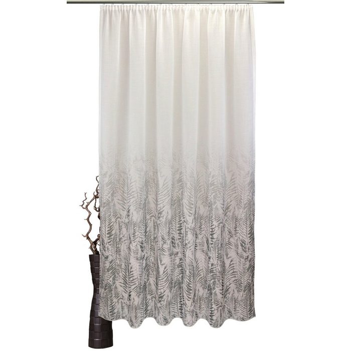 Vorhang nach Maß Fern Leaf VHG Kräuselband (1 St) halbtransparent halbtransparent Polyester bedruckt Farbverlauf floral