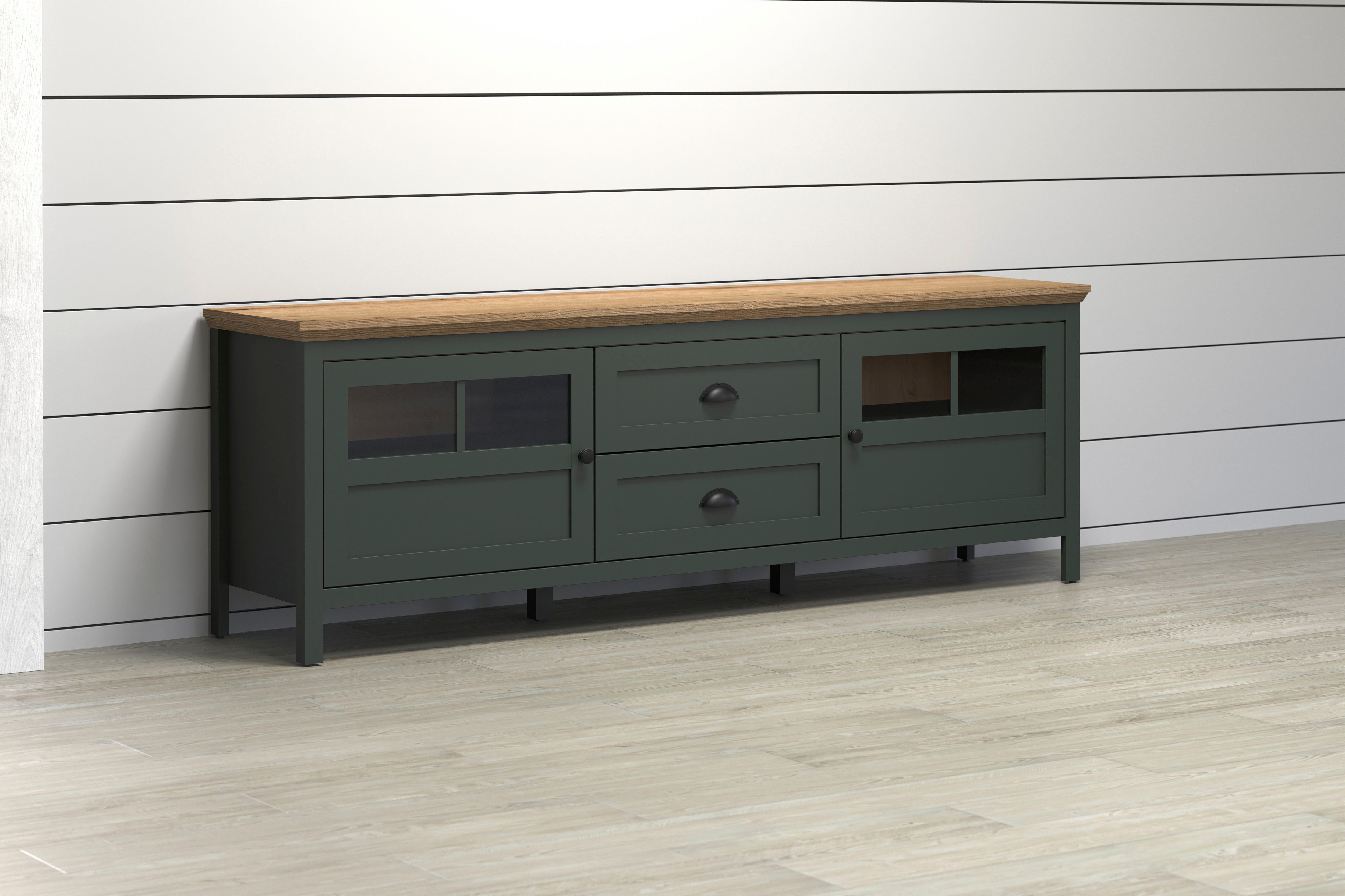 Home affaire TV-Board Vienna (1 St), Lowboard mit Beleuchtung und Vollauszug-Schublade - B/T/H 184/45/64 cm