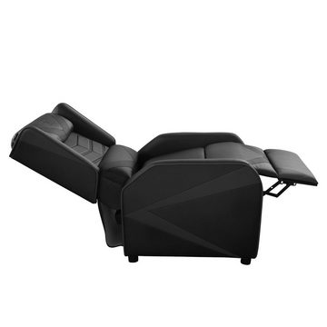 DELTACO Gaming-Stuhl Gaming Relax-Sessel Spielesessel (Kunstleder, mit Fußschemel, 140 kg) (kein Set), inkl. 5 Jahre Herstellergarantie