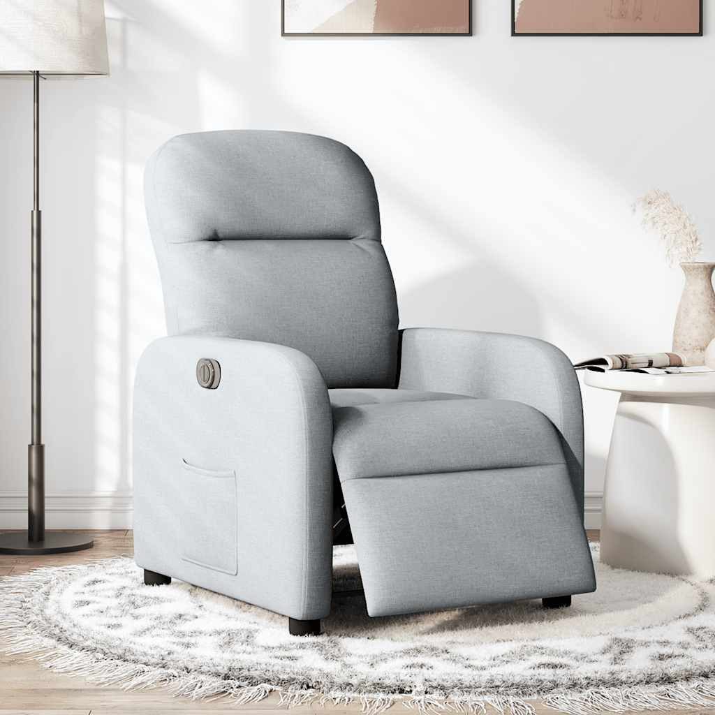 vidaXL Sessel Relaxsessel Elektrisch Hellgrau Stoff günstig online kaufen