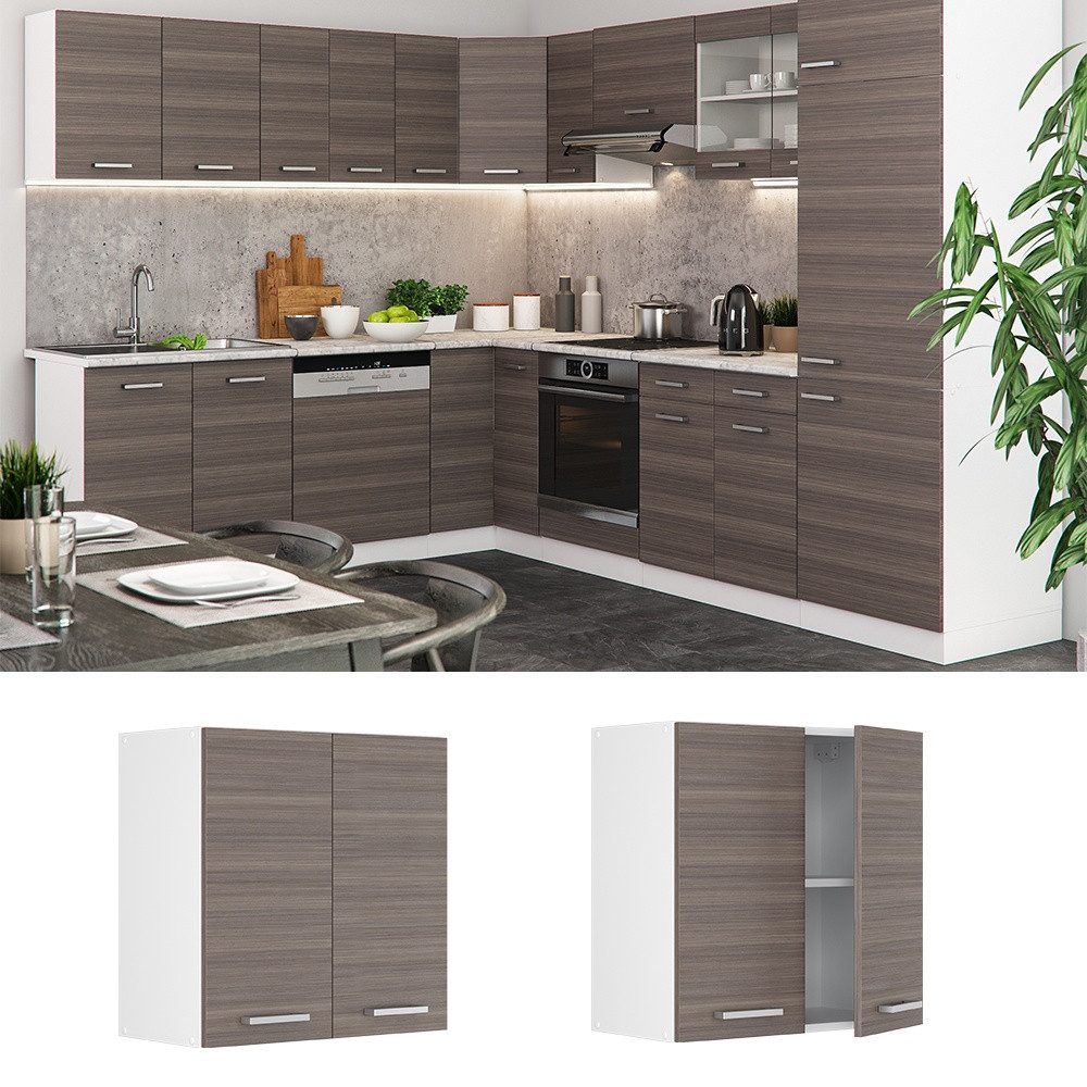 Vicco Hängeschrank R-Line, Grau/Weiß, 60 cm (1-St)