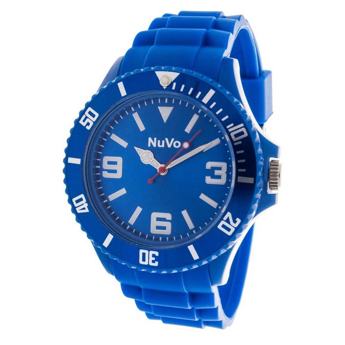 Nuvo Quarzuhr Modische Unisex Armbanduhr mit blauem Ziffernblatt