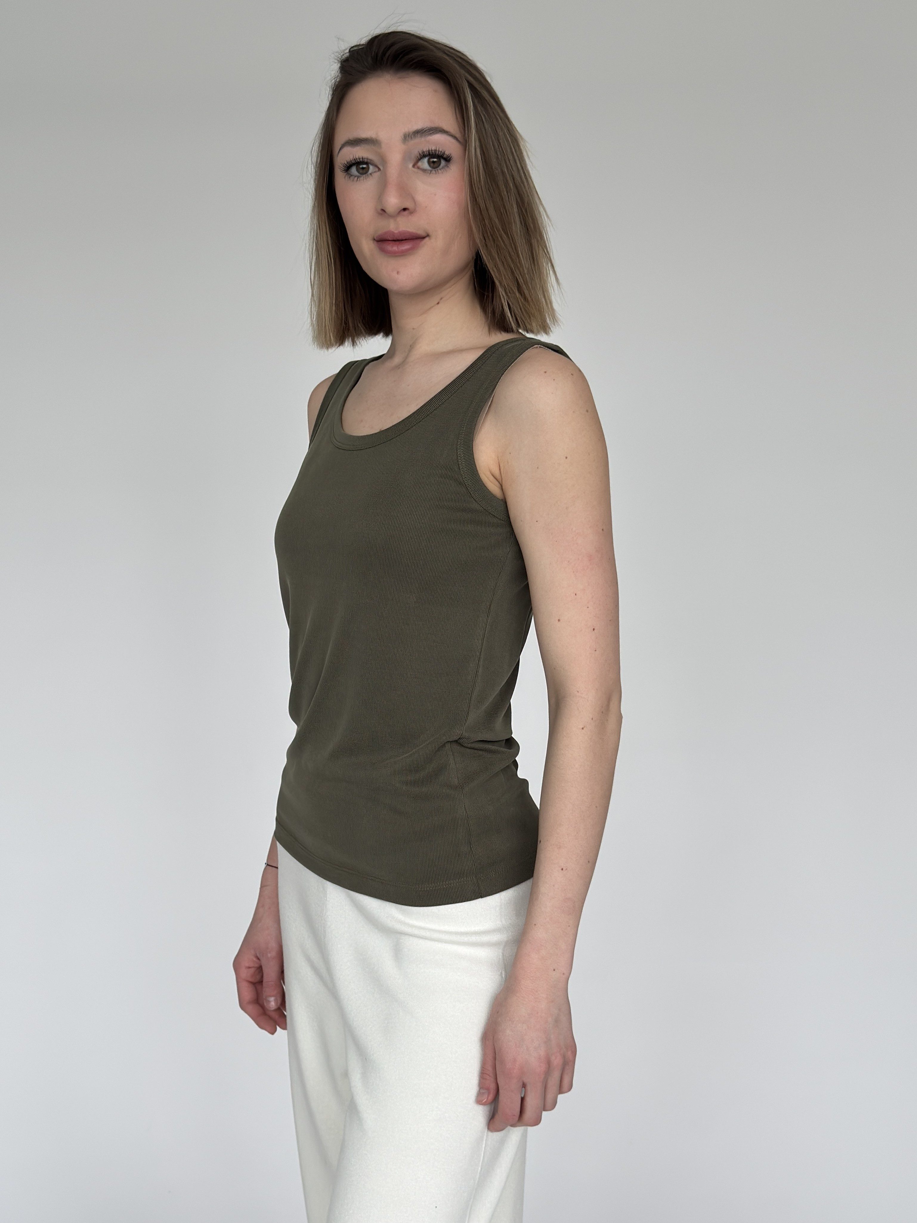 Zuckerwatte Tanktop Rippstrickoptik aus weicher Modal günstig online kaufen