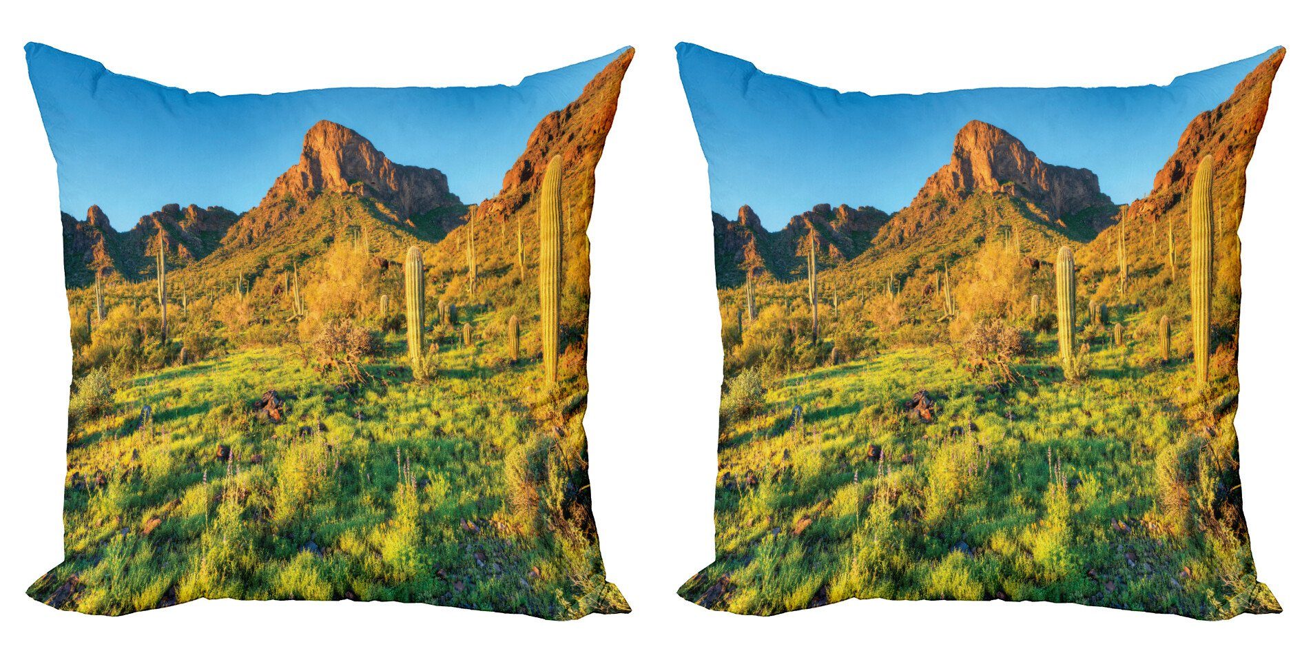 Kissenbezüge Modern Accent Doppelseitiger Digitaldruck, und (2 Picacho Peak blau Abakuhaus Sun Stück), Grün