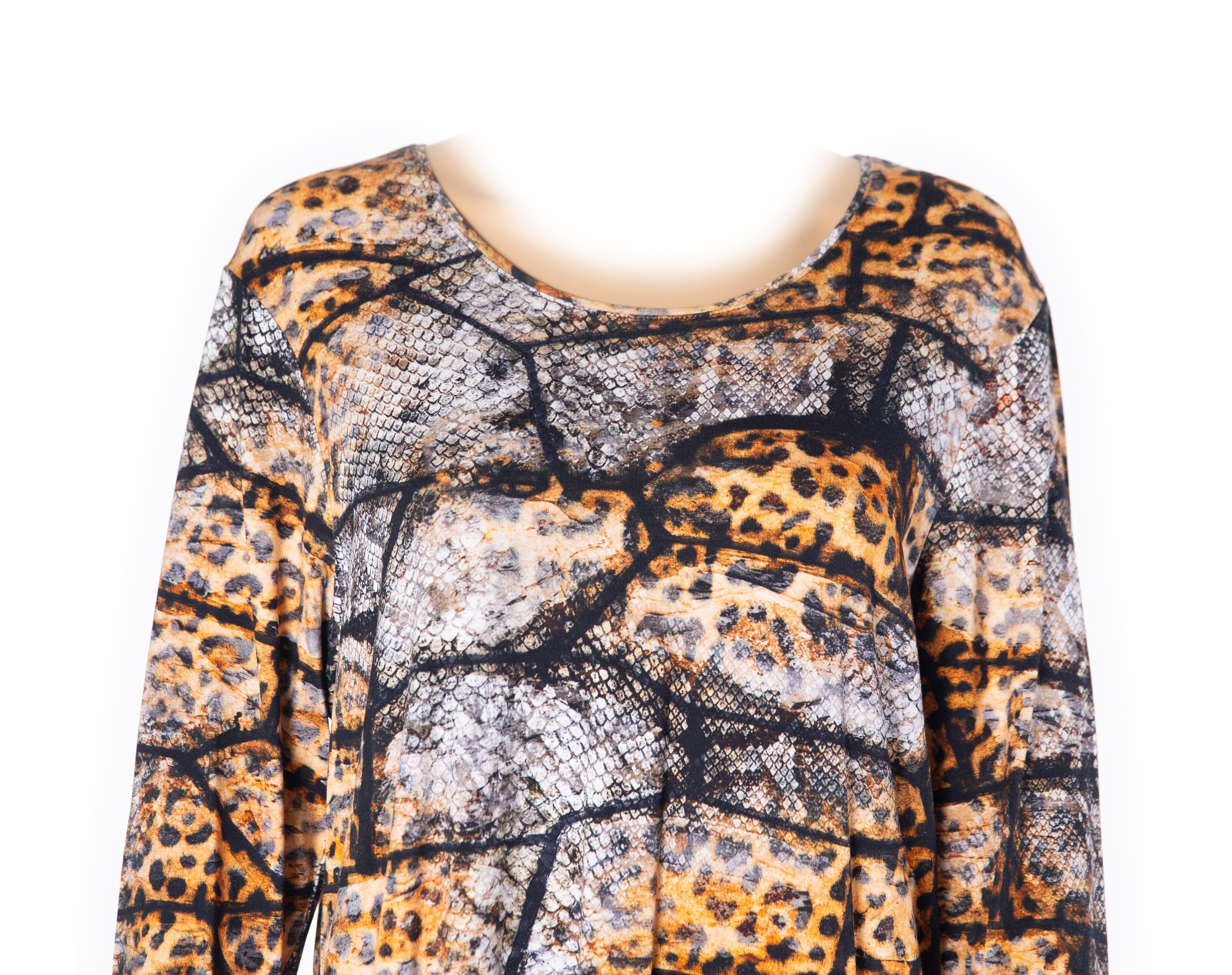 NAVIGAZIONE Langarmshirt Damen Shirt Pullover, Animal-Print