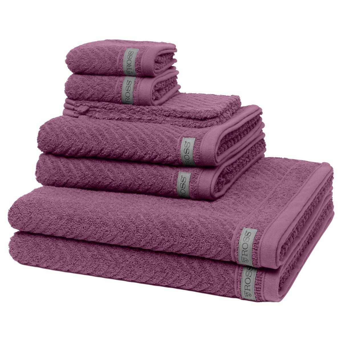 ROSS Handtuch Set Smart, Frottee (Spar-Set, 8-St), 2 X Wasch- 2 X Gäste- 2 X Dusch- 2 X Handtuch im Set - Baumwolle