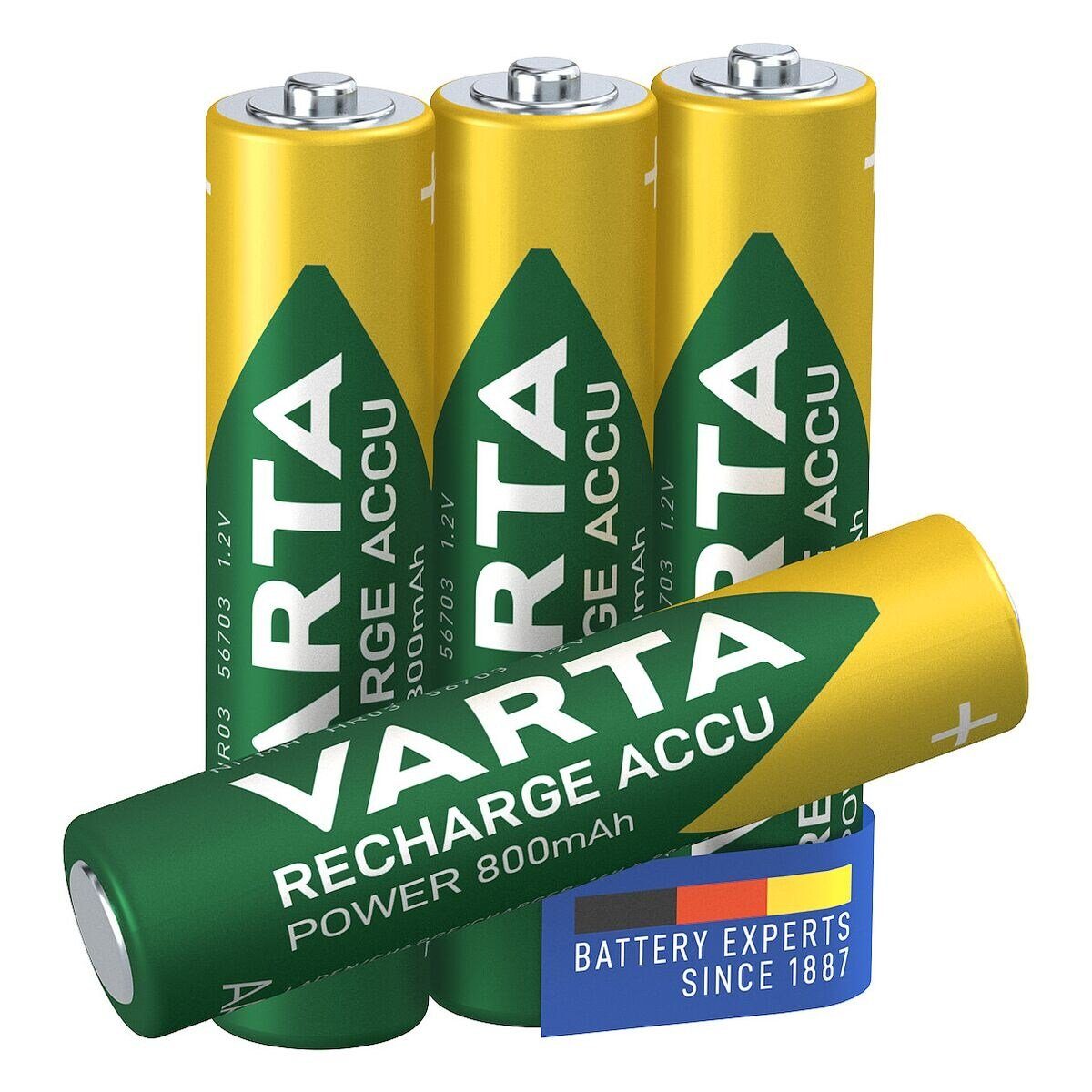 VARTA RECHARGE ACCU Power Akku (4 St), AAA; vorgeladen