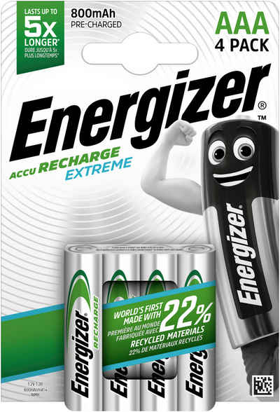 Energizer 4er Pack Akku Extreme Akku Micro 800 mAh (1,2 V, 4 St)