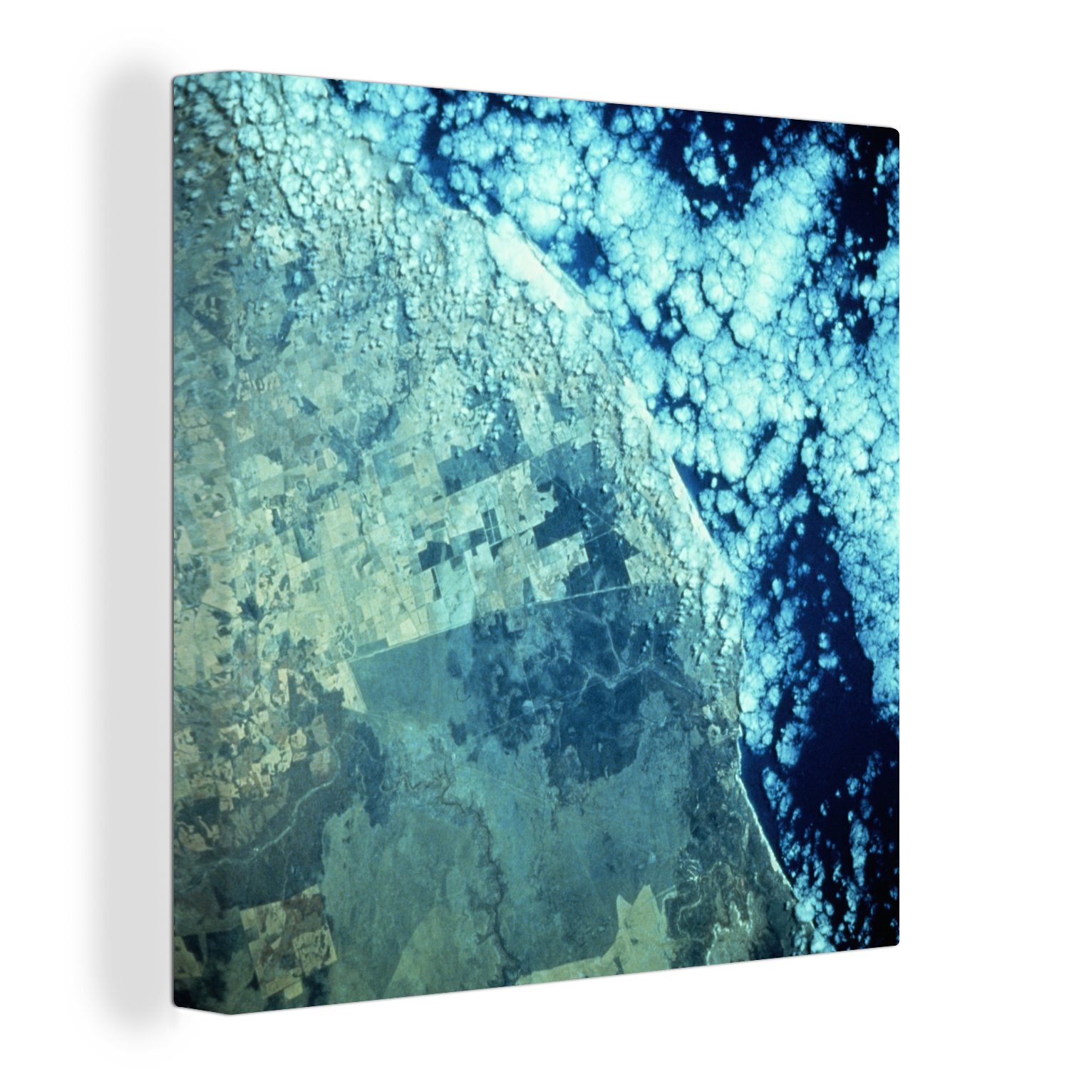 OneMillionCanvasses® Leinwandbild Buntes Satellitenbild von Westaustralien, (1 St), Leinwand Bilder für Wohnzimmer Schlafzimmer
