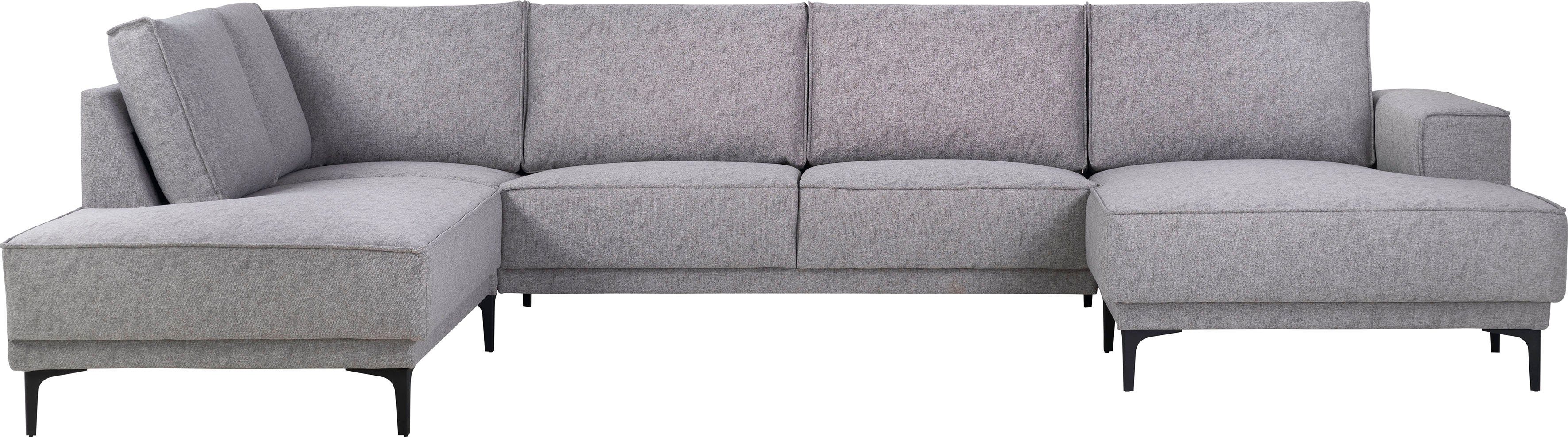 PLACES OF STYLE Wohnlandschaft "XXL Sofa Oland, Struktur, Flachgewebe, Luxu günstig online kaufen