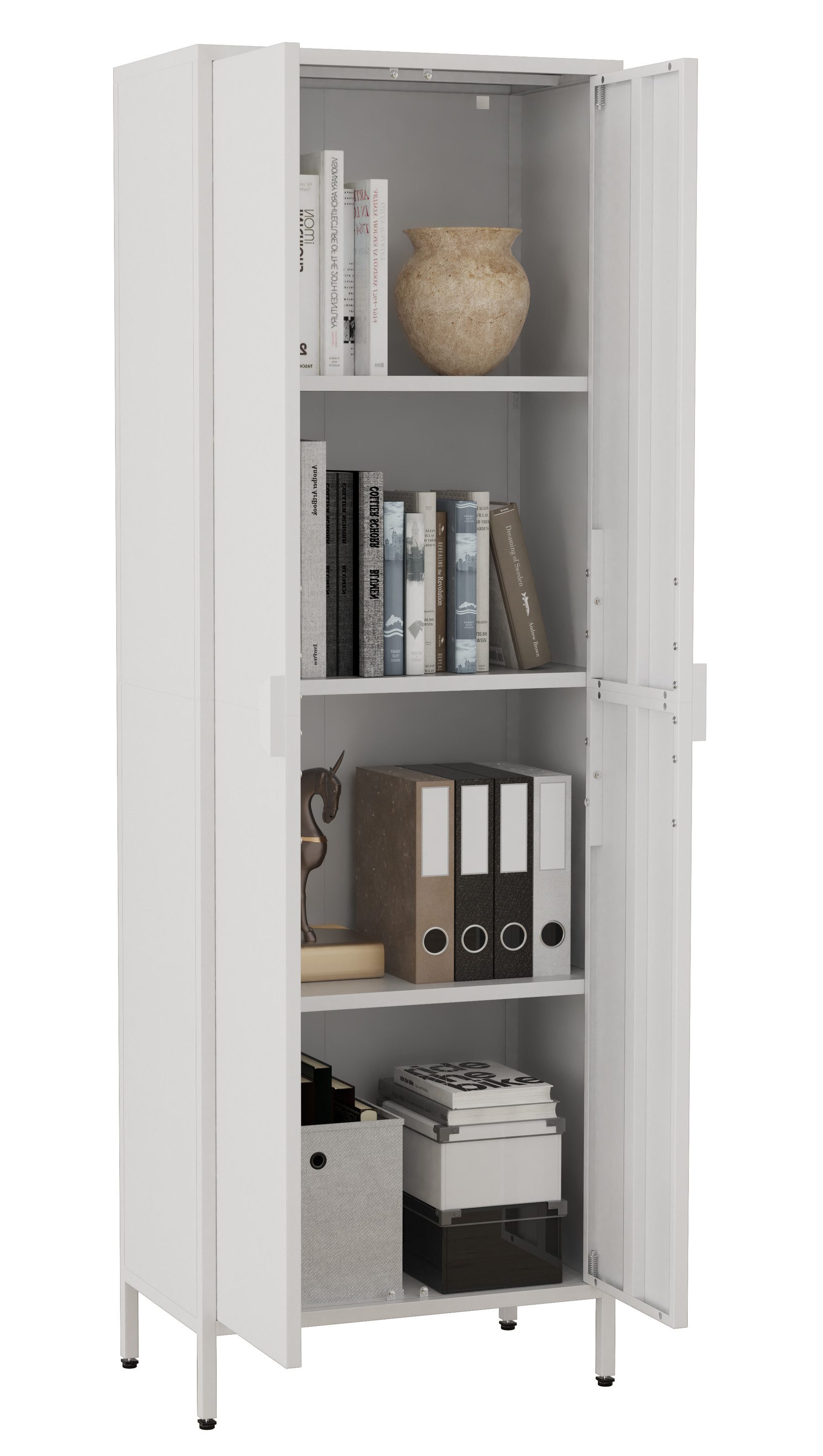 VCM Aktenschrank Büroschrank Flokas mit Drehtüren H. 180 x B. 60 x mit 4 Fächern, Büromöbel