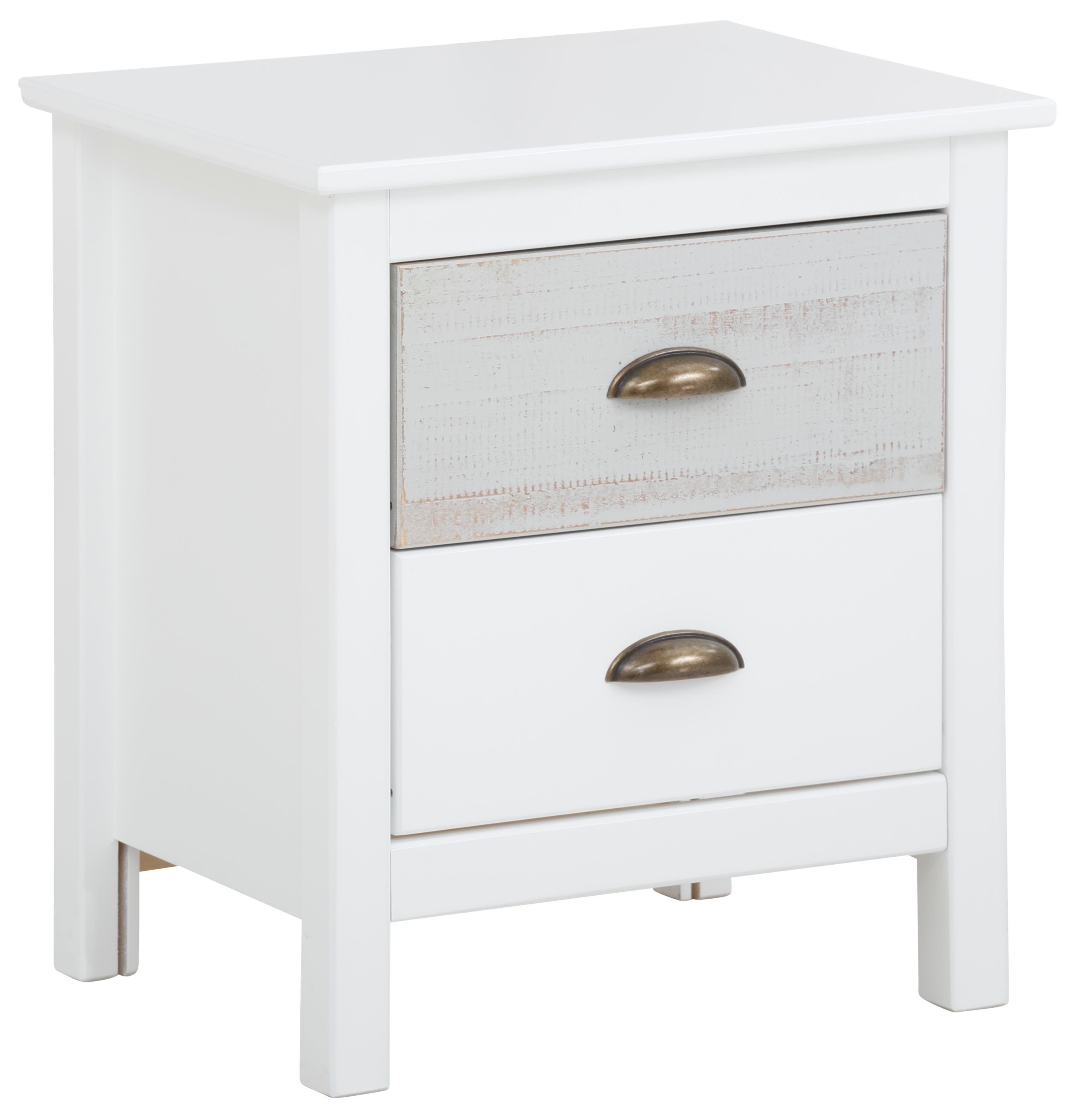 Home affaire Nachtkommode Pilatus, erstrahlt in Holzoptik, mit gebürsteter Schubkastenfront, Breite 45 cm