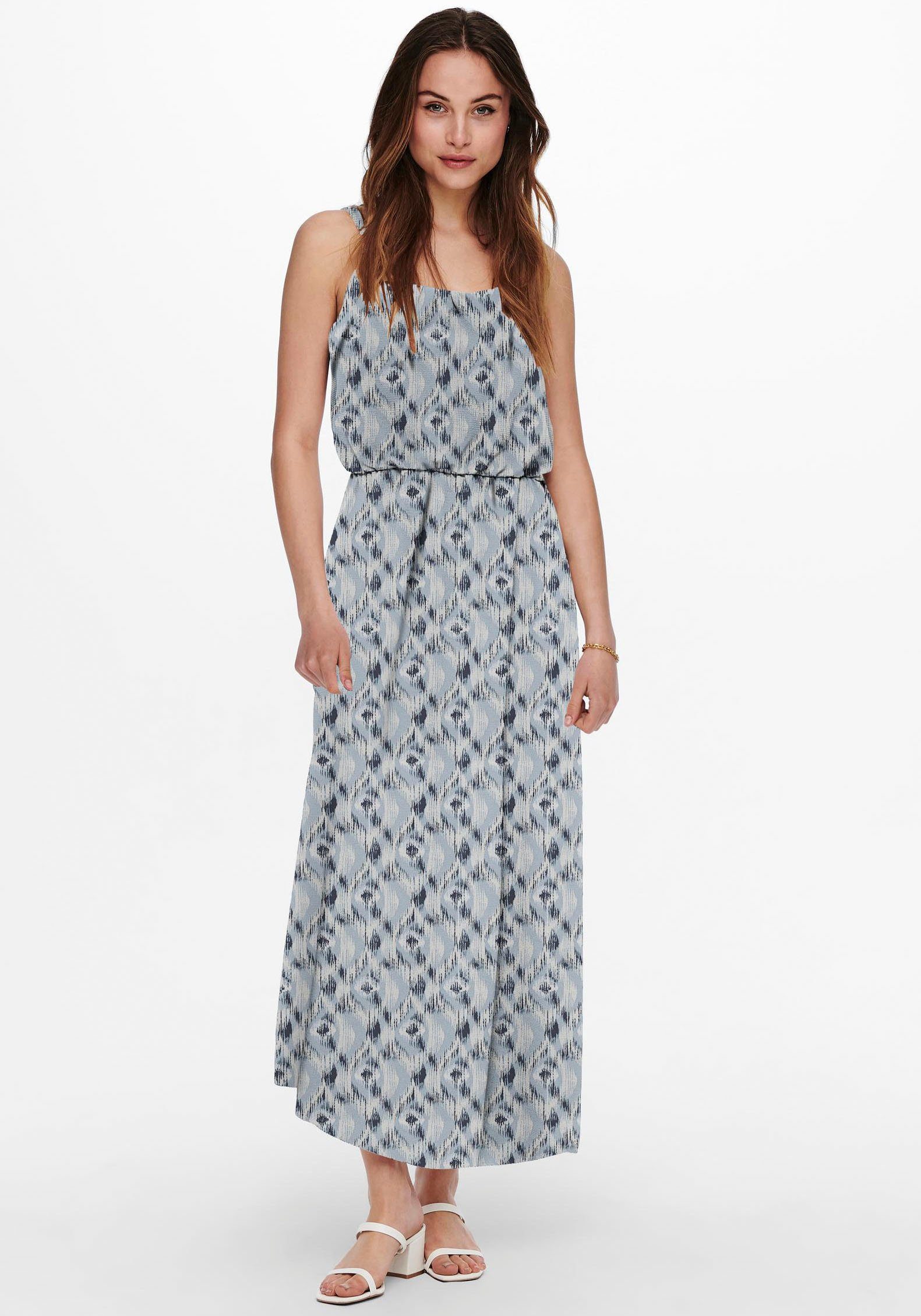 Öffnung ONLY Maxikleid AOP MAXI Denim AOP:414 PTM ONLNOVA STRAP Isla LIFE Faded DRESS