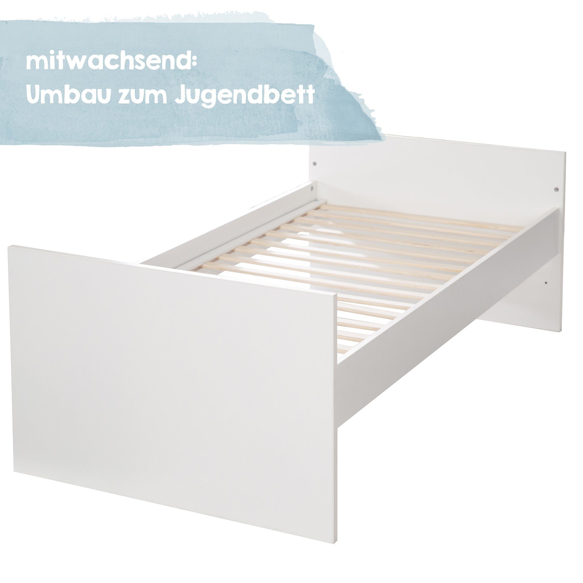 umbaubar höhenverstellbar, Gitterbett, Babybett roba® Schlupfsprossen, 3 Maurice,