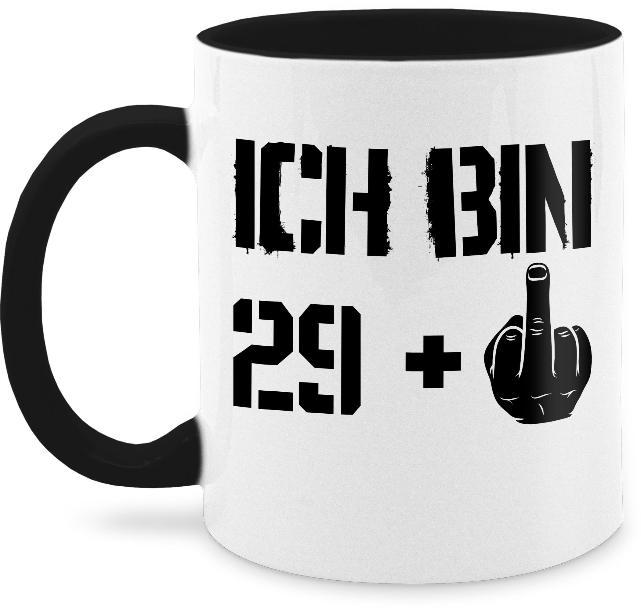 Shirtracer Tasse Ich bin Neunundzwanzig + schwarz, Keramik, 30. Geburtstag Tasse 1 Schwarz