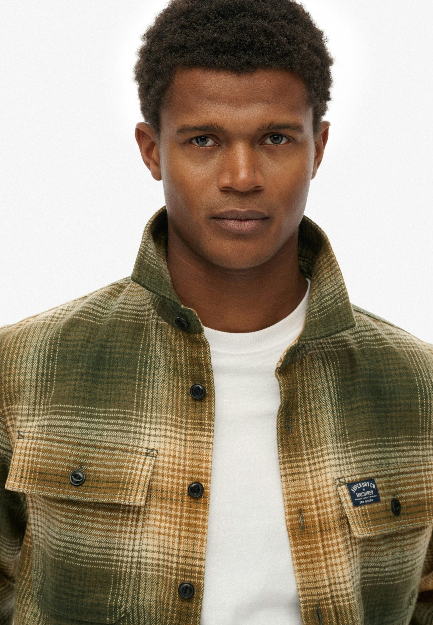 Superdry Hemdjacke Wool Miller Overshirt Western Ombre Olive Green – Bild 3 von 5