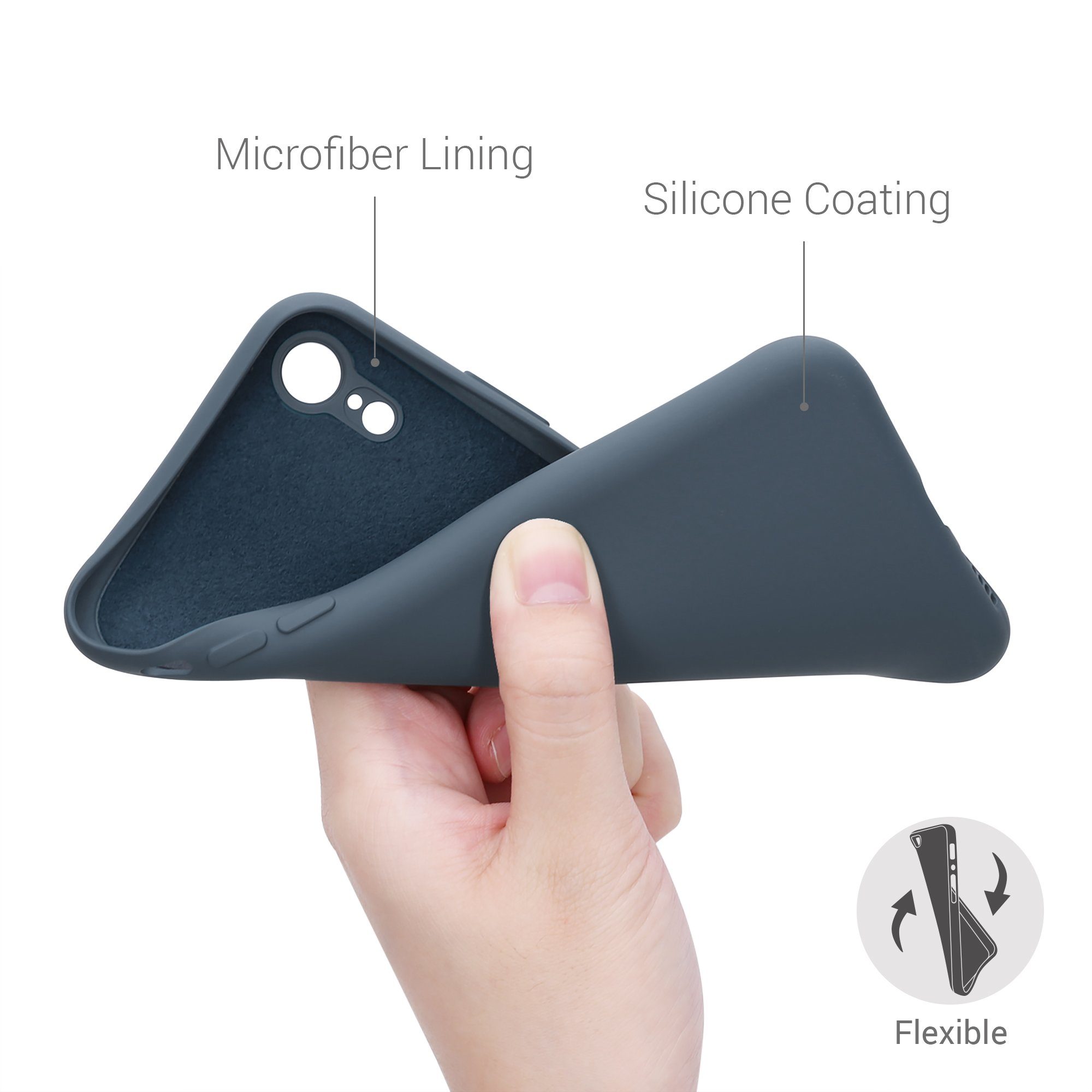 Handyhülle Slim gummiert Case Apple Silikon - Handyhülle für Hülle kwmobile Handy XR, iPhone