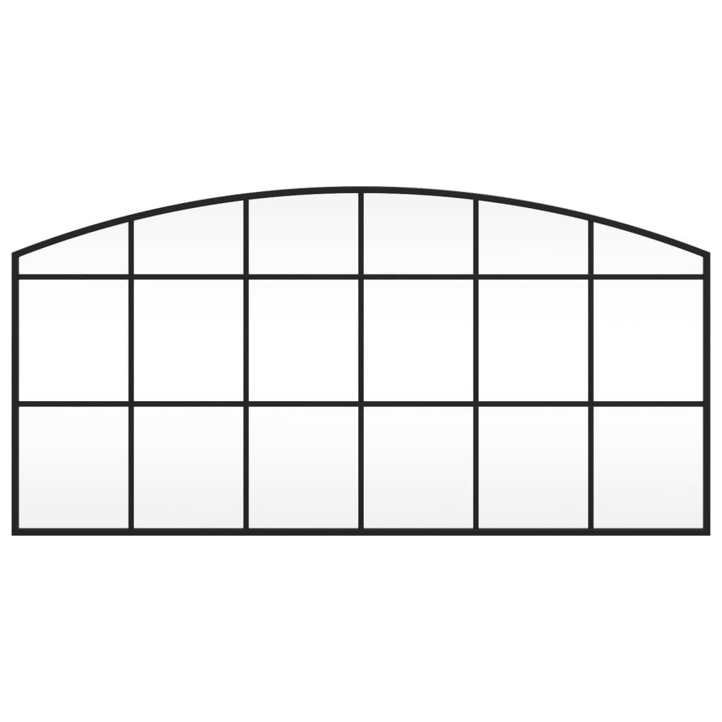 vidaXL Spiegel 100 x 50 cm Wandspiegel Schwarz 100x50 cm Gewölbt Eisen