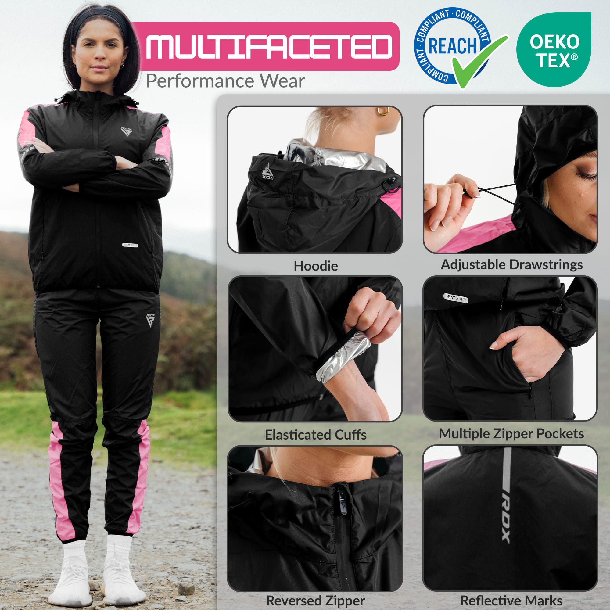 RDX Thermohemd RDX Sweat Suit for Weight Loss, Sauna Suit Reach Hooded Suit