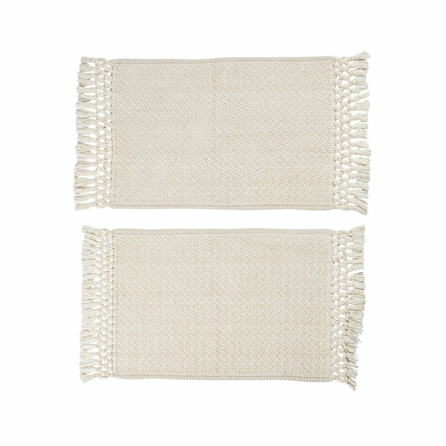 Mirabeau Badematte Badematte 2er Set Faelwyn creme, Höhe 400 mm, 100% Baumwolle