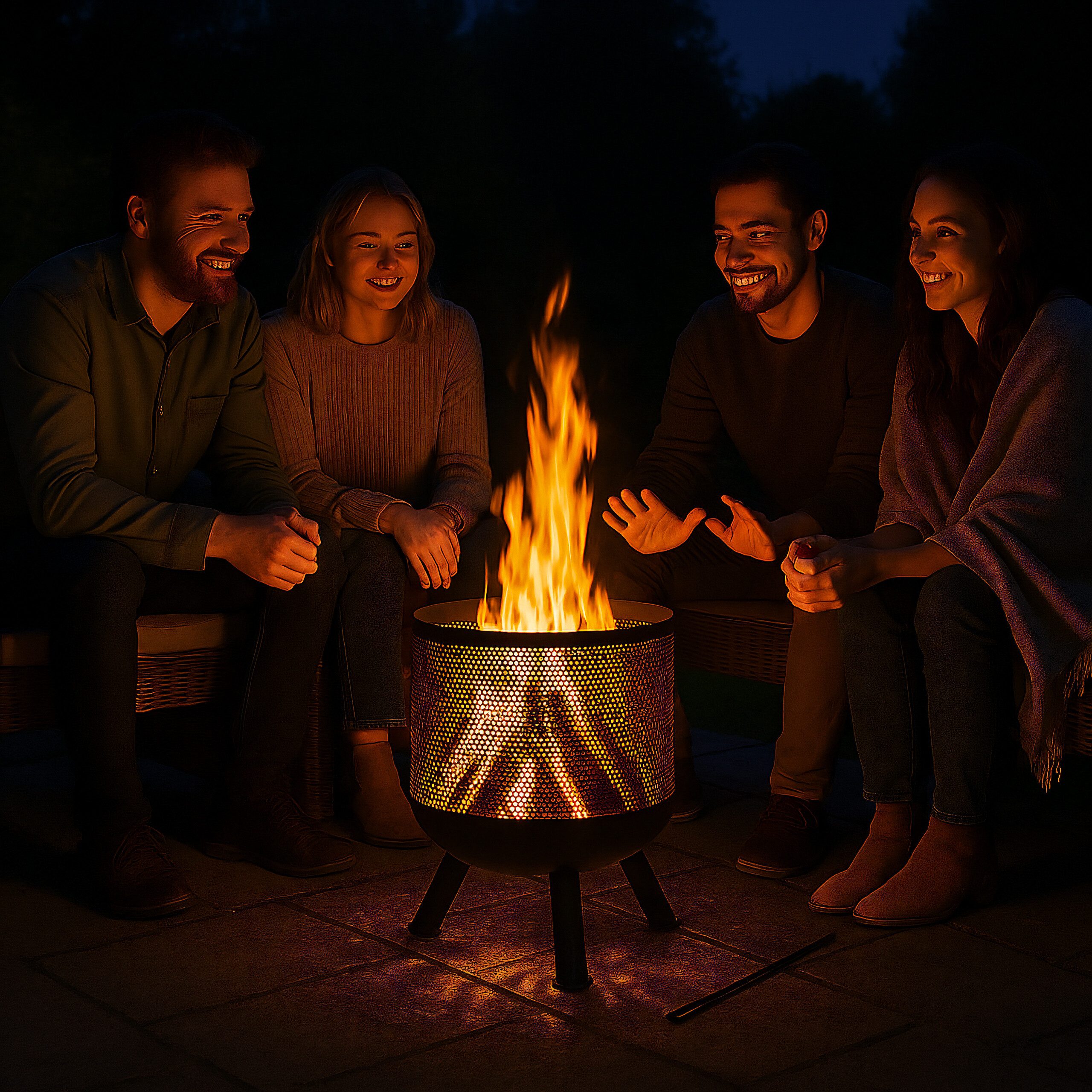 relaxdays Feuerkorb im Mesh Desig