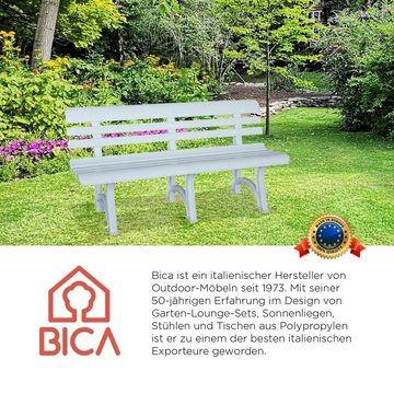 Bica Gartenbank Olimpia weiß Ideal für Garten Sitzbank, Parkbank