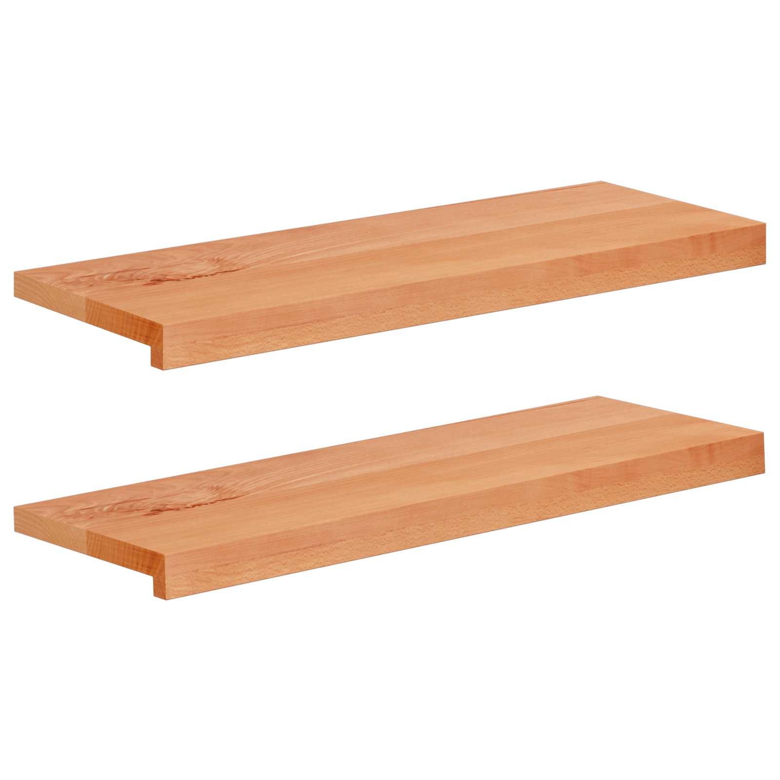 vidaXL Stufenmatte Treppenstufen 2 stk. 70 x 25 x 2 cm Lack Massivholz Buche, Höhe: 2 mm