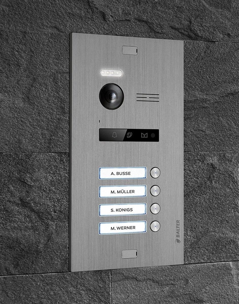 Balter Video-Türsprechanlage EVO Silber Video Türsprechanlage 2-Draht Wifi 4 Familienhaus