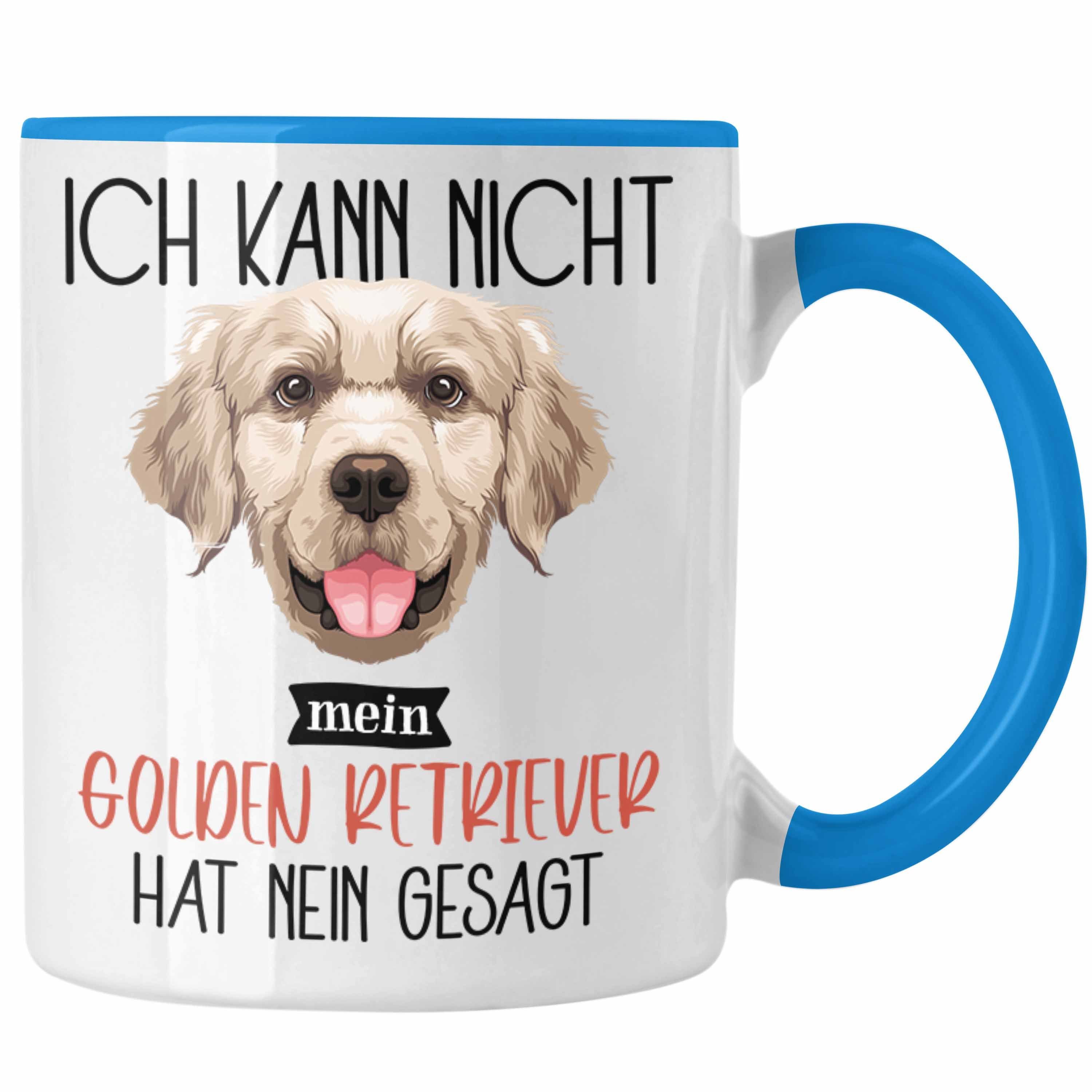 Trendation Tasse Golden Retriever Besitzer Tasse Geschenk Lustiger Spruch Geschenkidee Blau