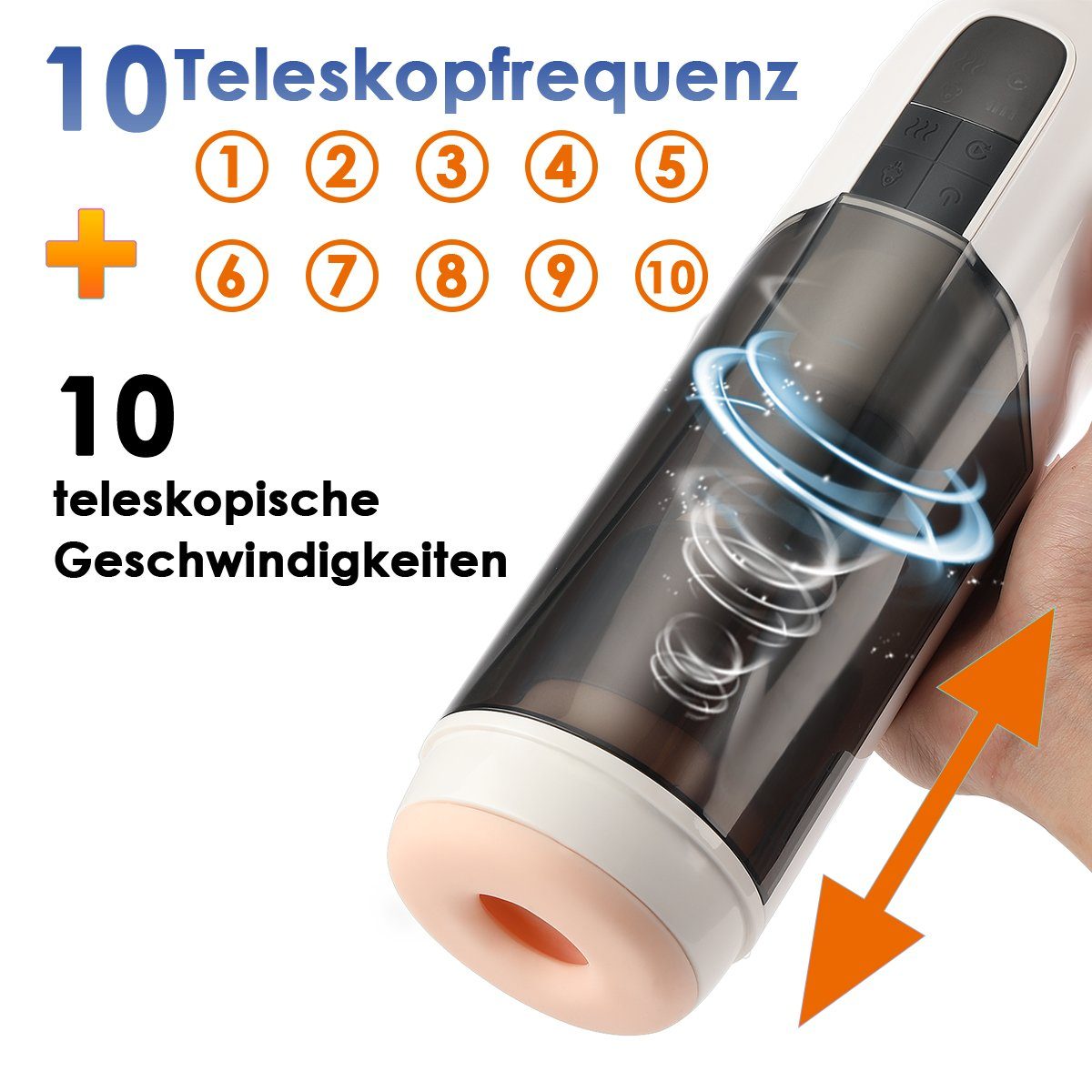 Handfrei Modi Massagefunktion Masturbatoren Penis Taschenmuschi Rotierende für LOVONLIVE Masturbator Teleskopfunktion, mit Männer, Massagegerät Elektrischer Cup 10